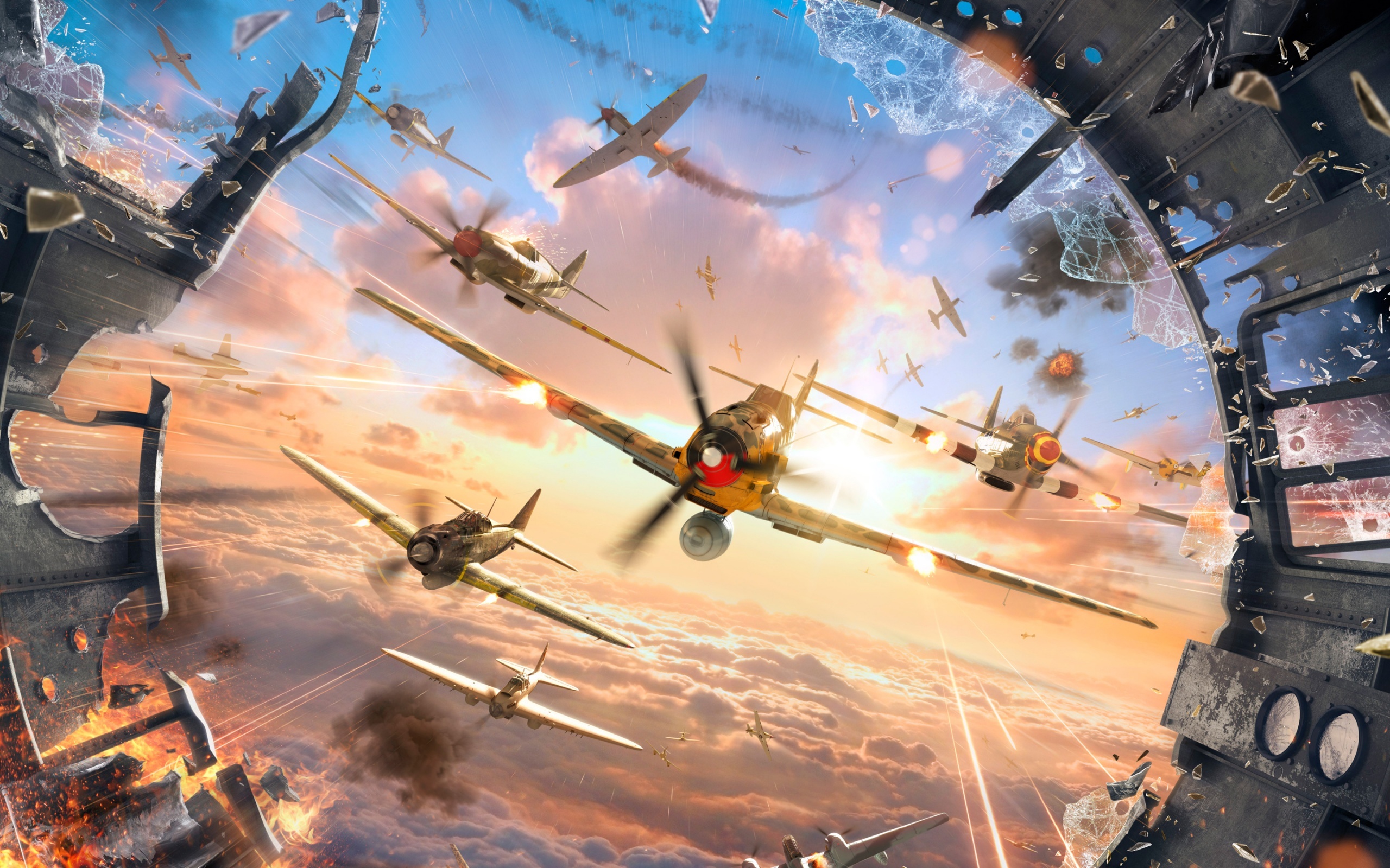War Thunder, Airplanes Attack, Free Pictures, Fonwall, 2560x1600 HD Desktop