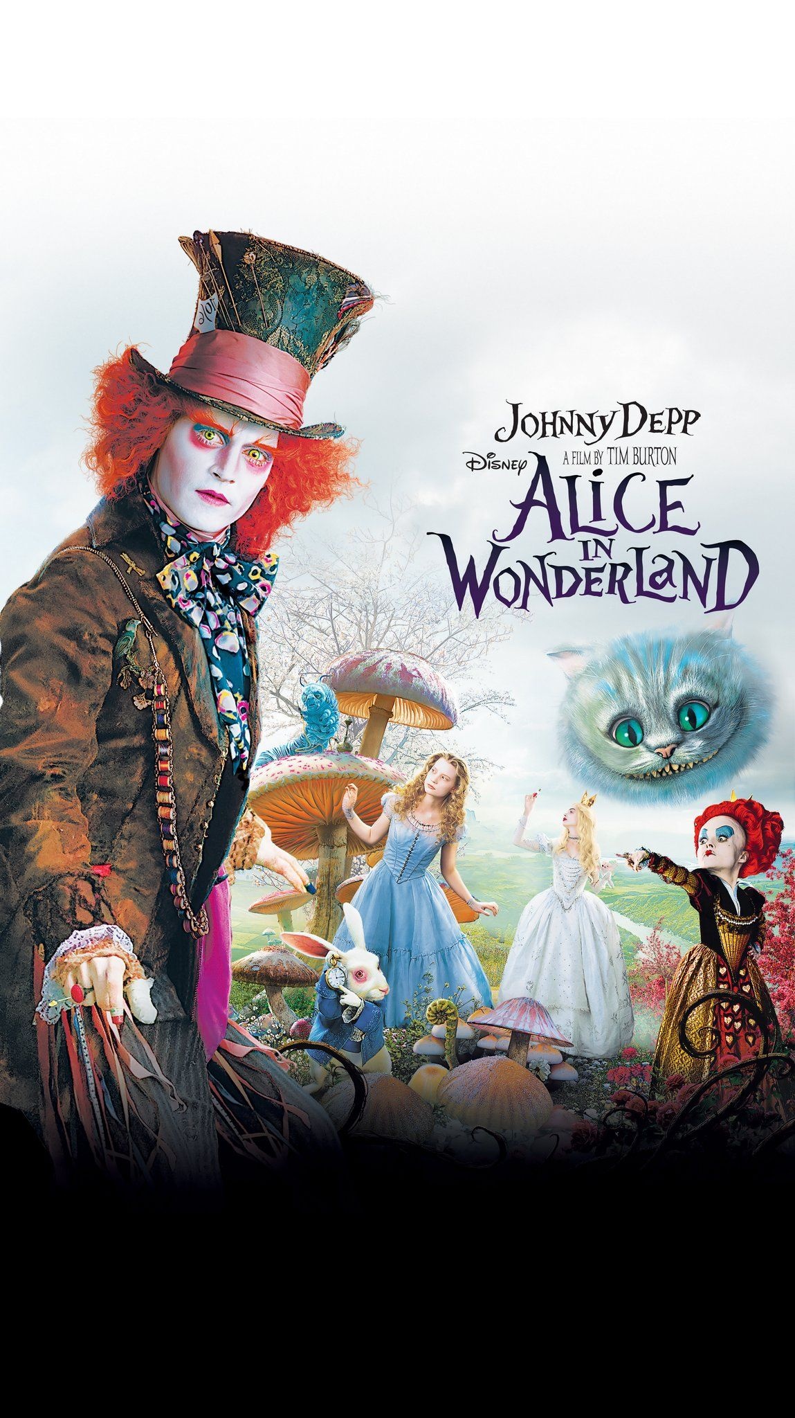 Alice in Wonderland, 2010 Photo, Alice, Drawings, 1150x2050 HD Phone