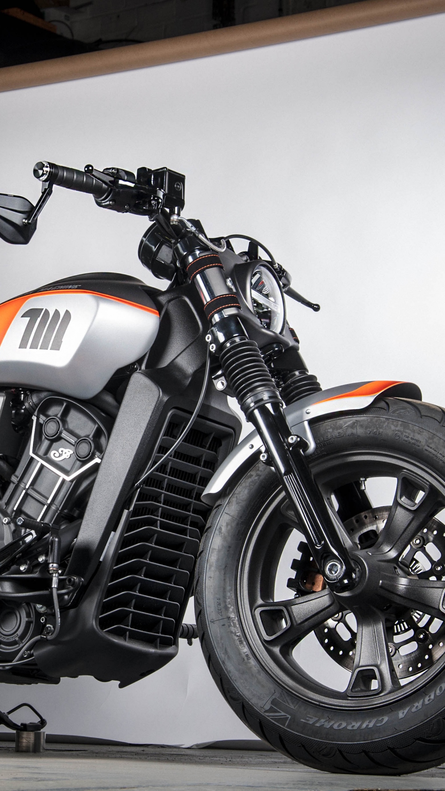 Indian Scout Bobber Sixty, Neon wallpaper, 4K tank machine, Limited edition, 1440x2560 HD Phone