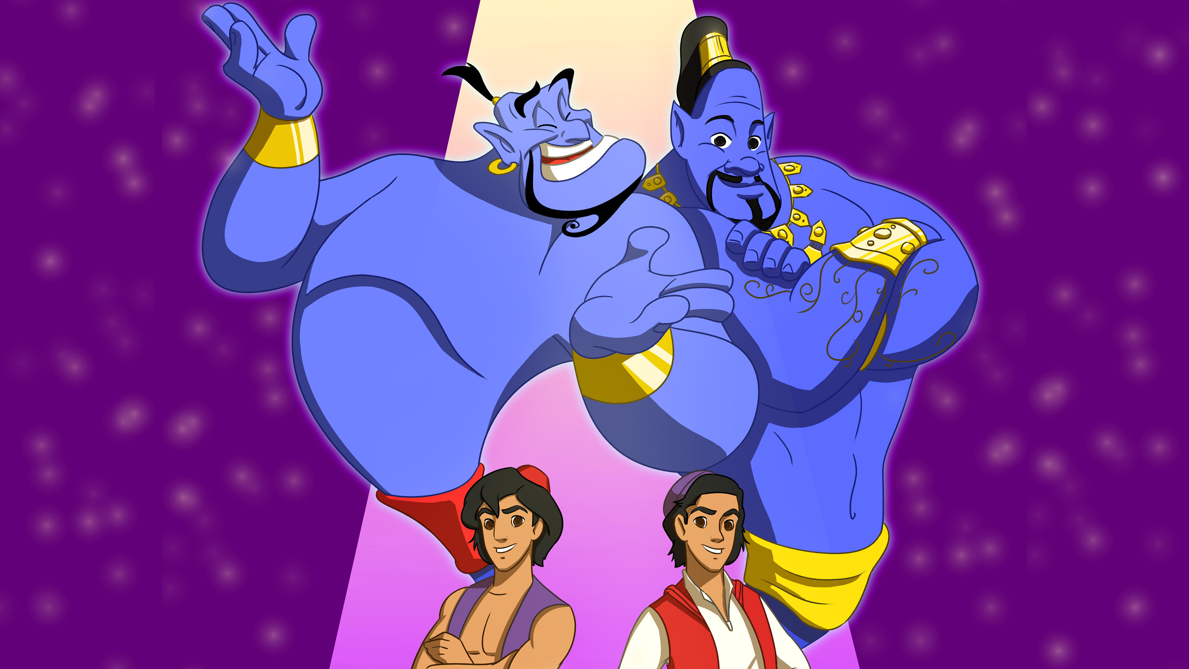 Aladdin (Cartoon): A 1992 American animated musical fantasy comedy film. 3840x2160 4K Wallpaper.