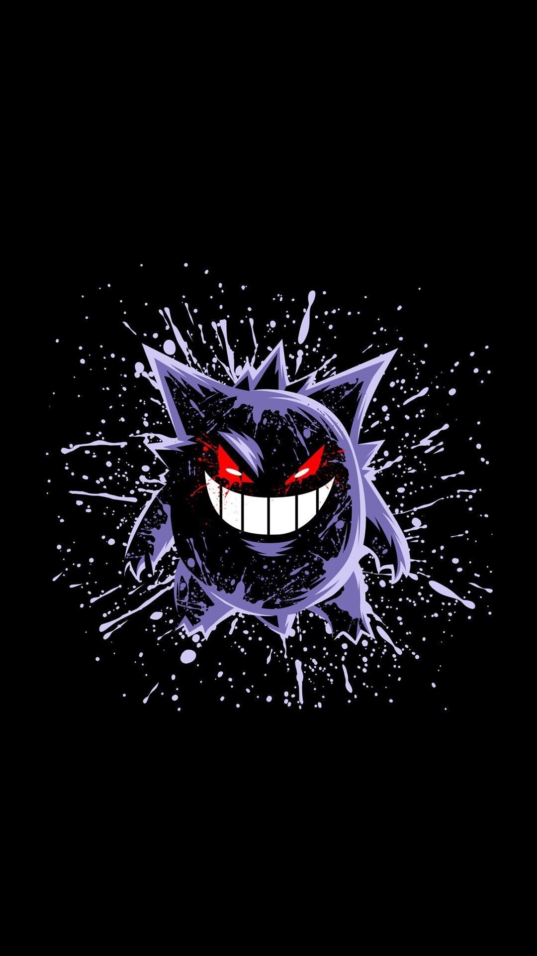 Ghost Pokemon: Gengar, enjoys following victims in the shadows and mimicking them. 1080x1920 Full HD Wallpaper.