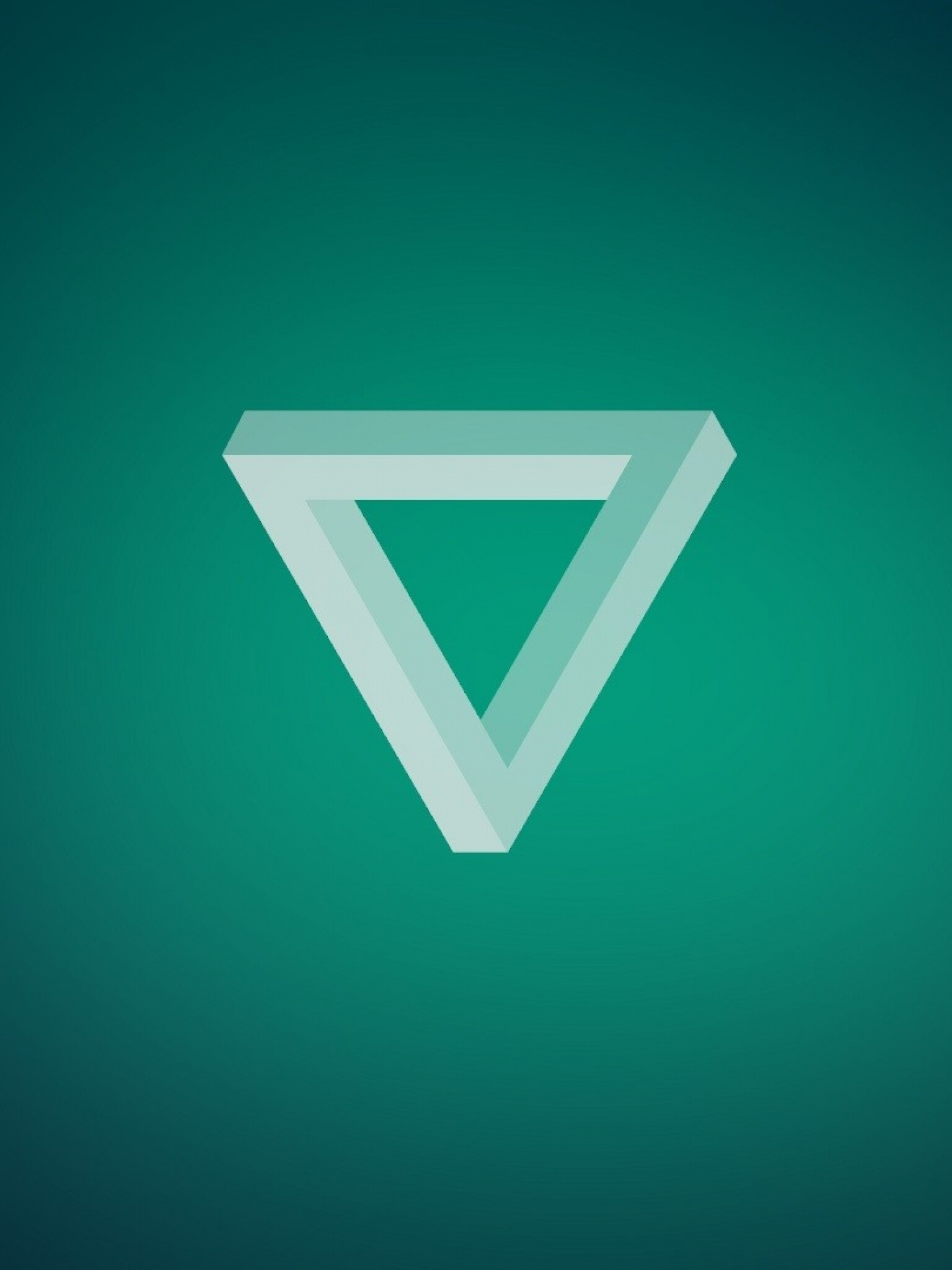 Triangle: Inverted Shape, Green Abstract Light, Minimalism. 1540x2050 HD Background.