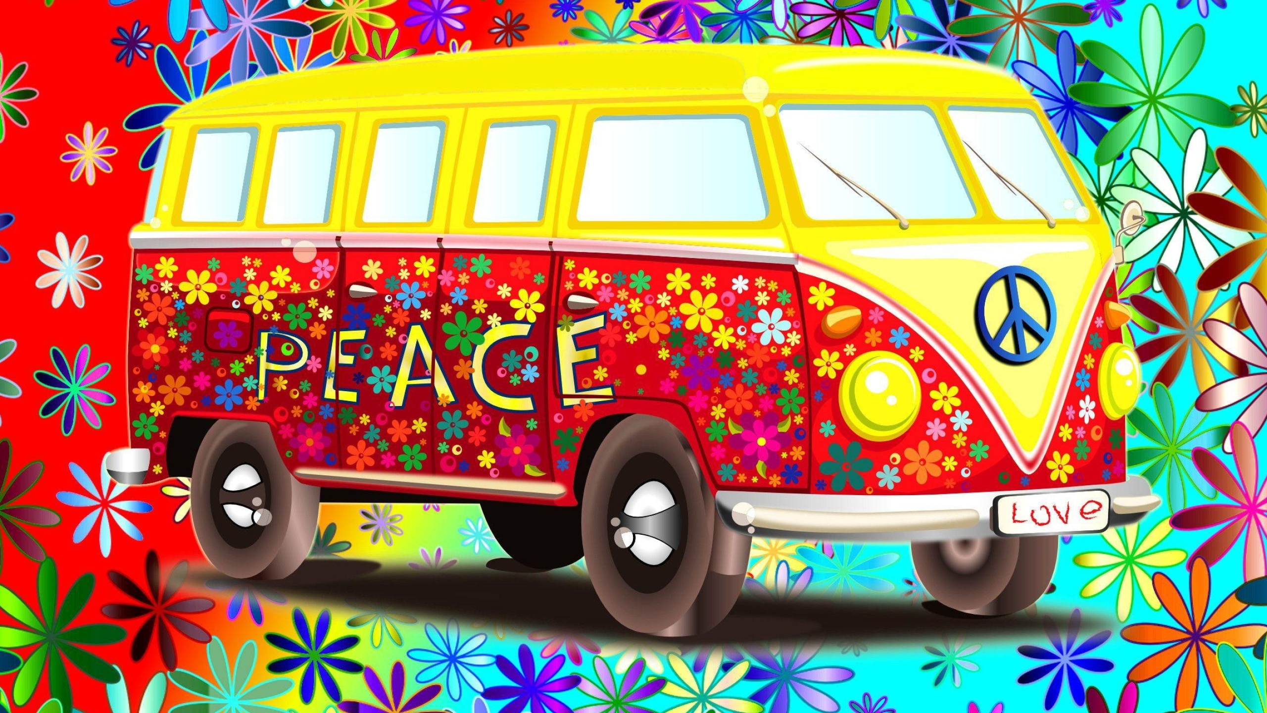 Hippie culture, Classic Volkswagen T1, Iconic symbol, Retro vibes, 2560x1440 HD Desktop
