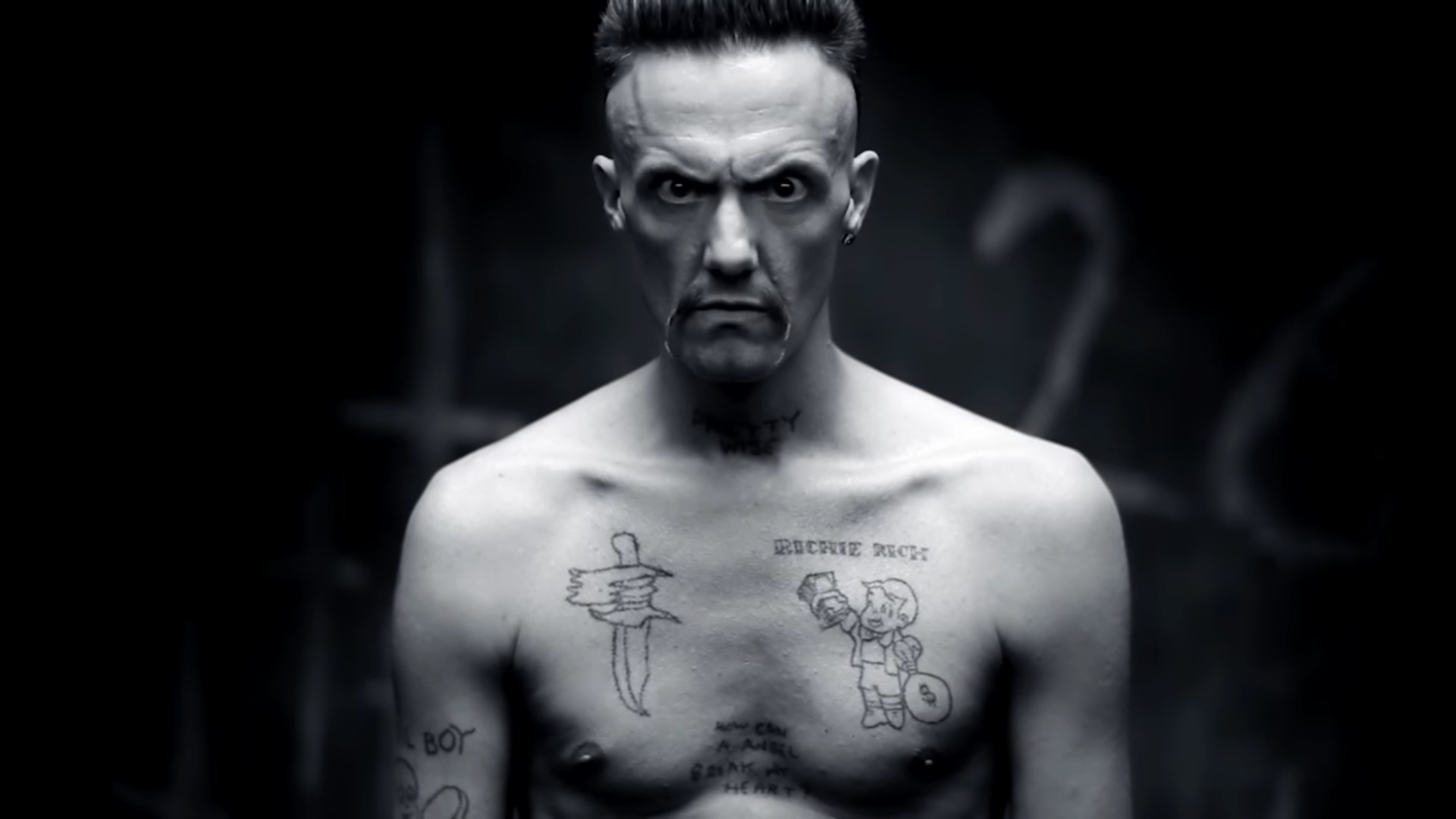 Die Antwoord: Known for their eccentric and often outrageous visual style, which is heavily influenced by South African culture. 1920x1080 Full HD Background.