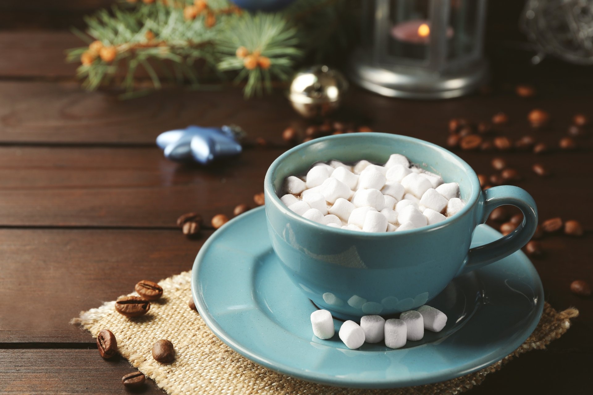 Marshmallow: Pillow-like candies, Added to hot chocolate beverages. 1920x1280 HD Wallpaper.