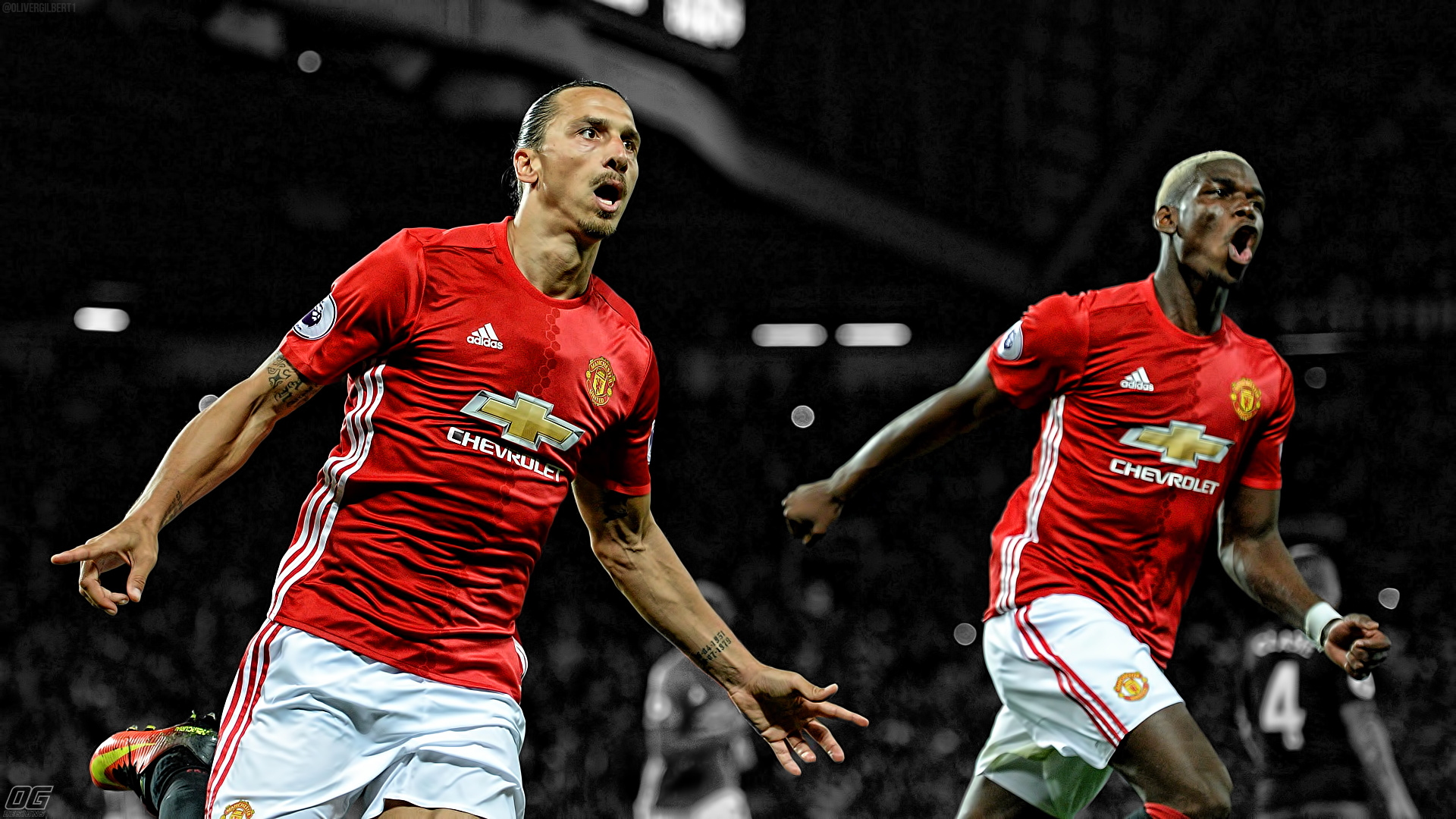 Manchester United: Pogba, Ibra, The club won the 2003–04 FA Cup, beating Millwall 3–0. 1920x1080 Full HD Background.