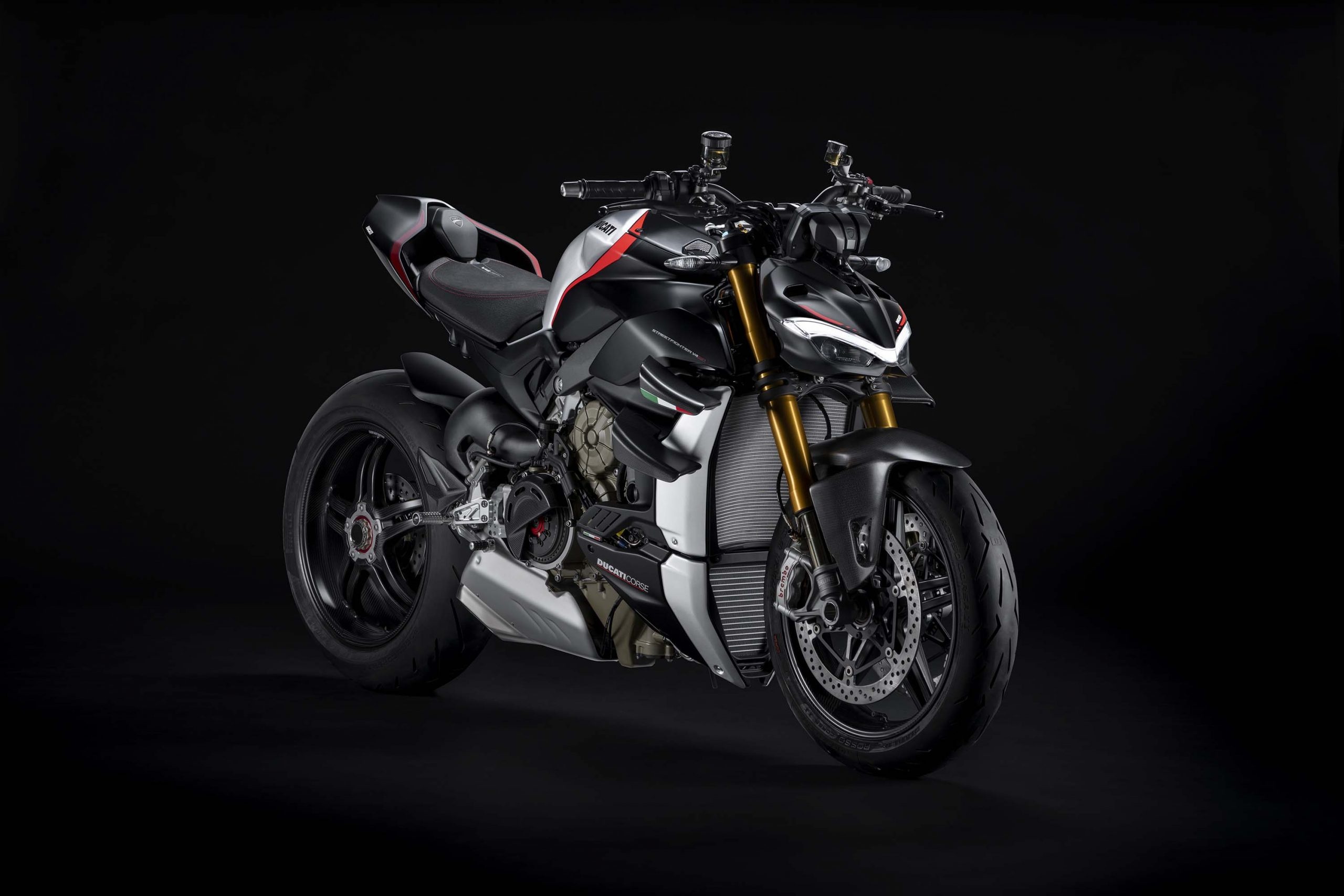 Ducati Streetfighter V4 SP, Dark and desirable, Asphalt and rubber, 2560x1710 HD Desktop