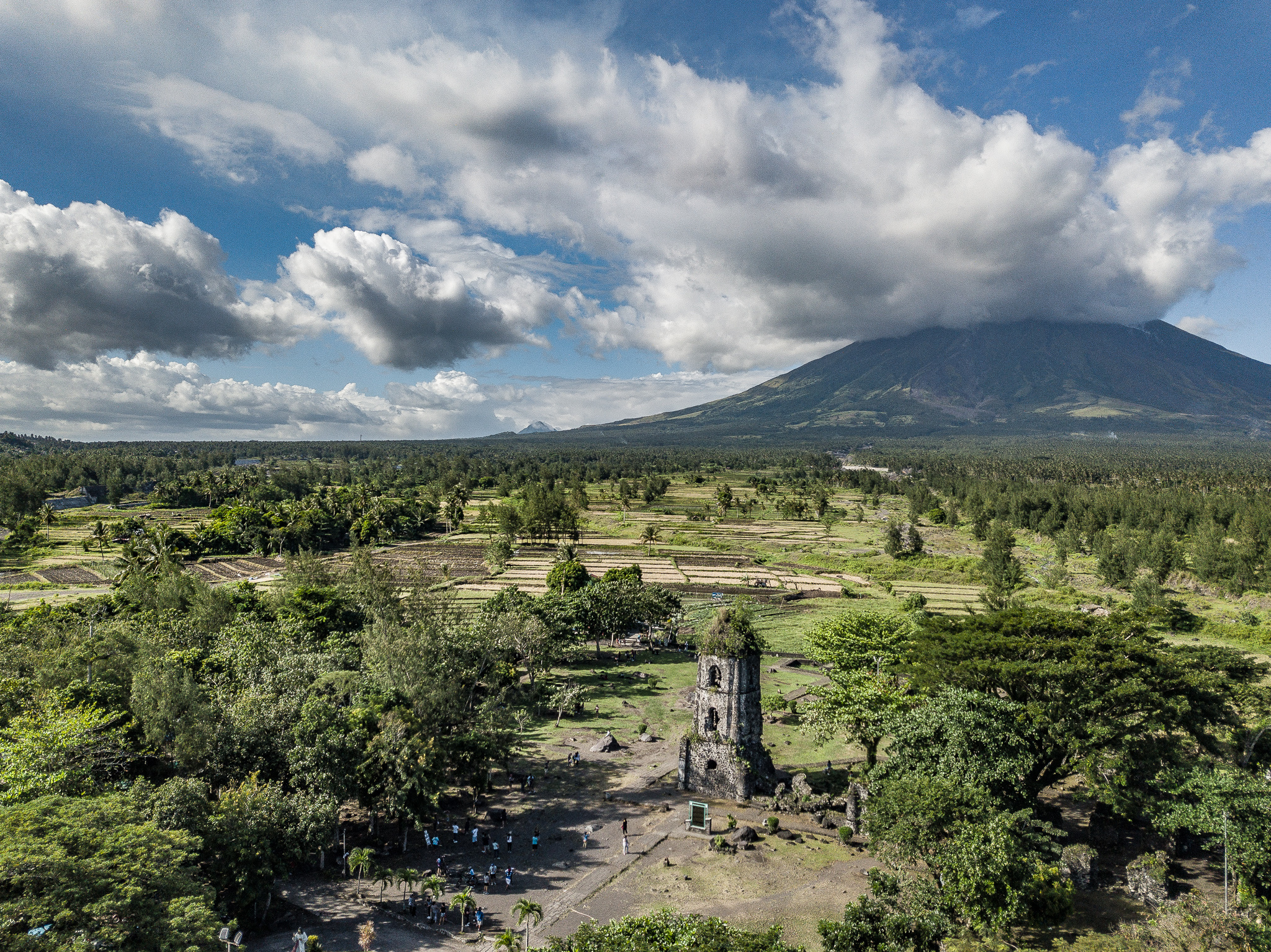Cagsawa ruins, Travel destination, Historical site, Mayon volcano, 2050x1540 HD Desktop