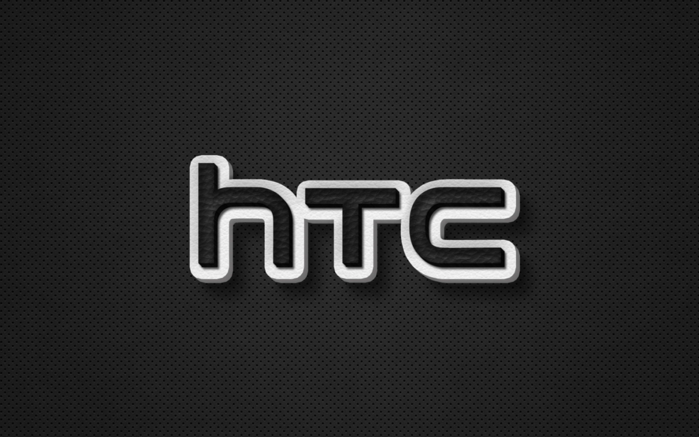 HTC Logo, Leather logo, Black leather texture, Brand art, 2880x1800 HD Desktop