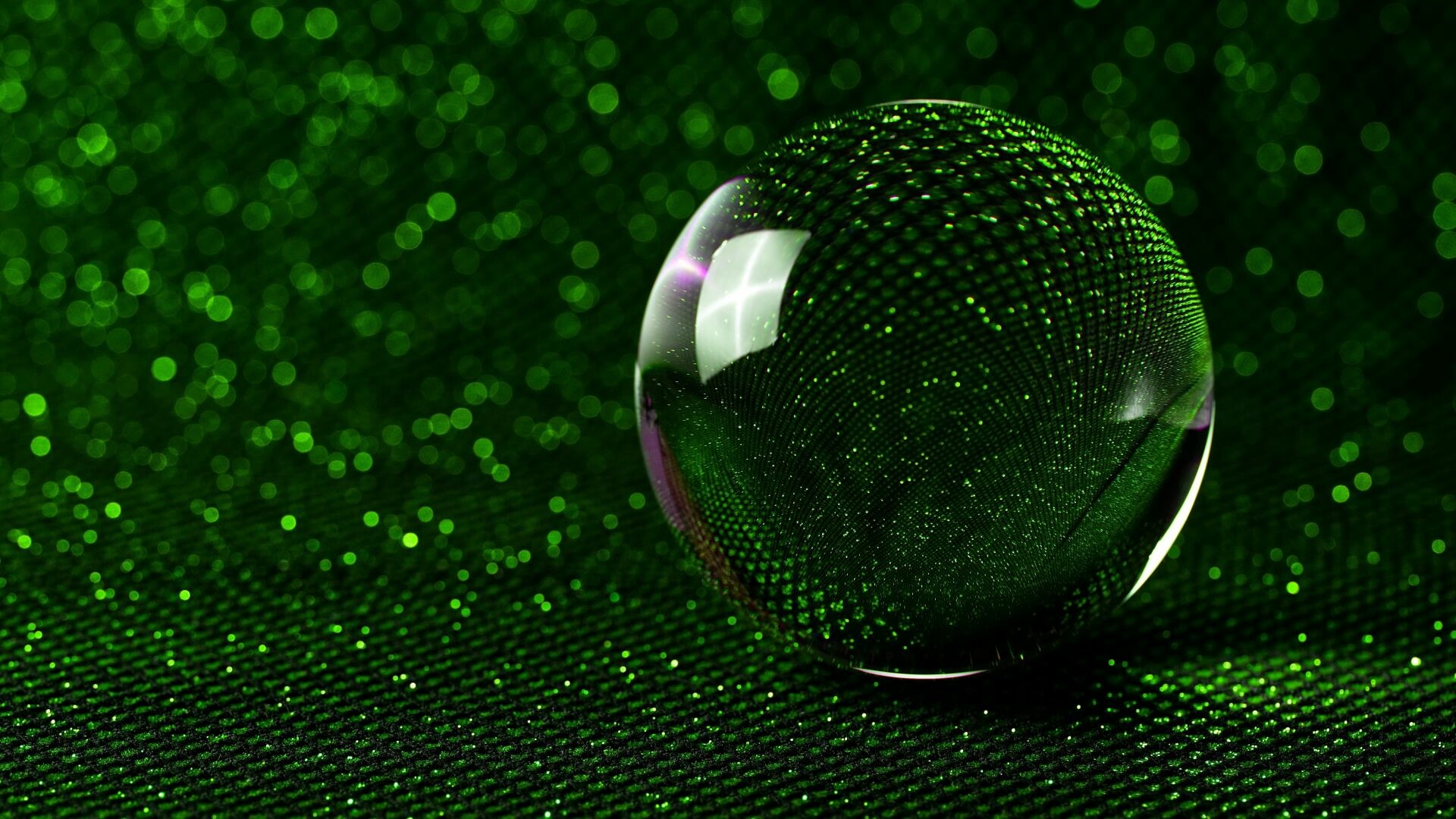 Glitter other, Sphere 3D glass, Ball green glitter, Wallpaper HD image, 1920x1080 Full HD Desktop