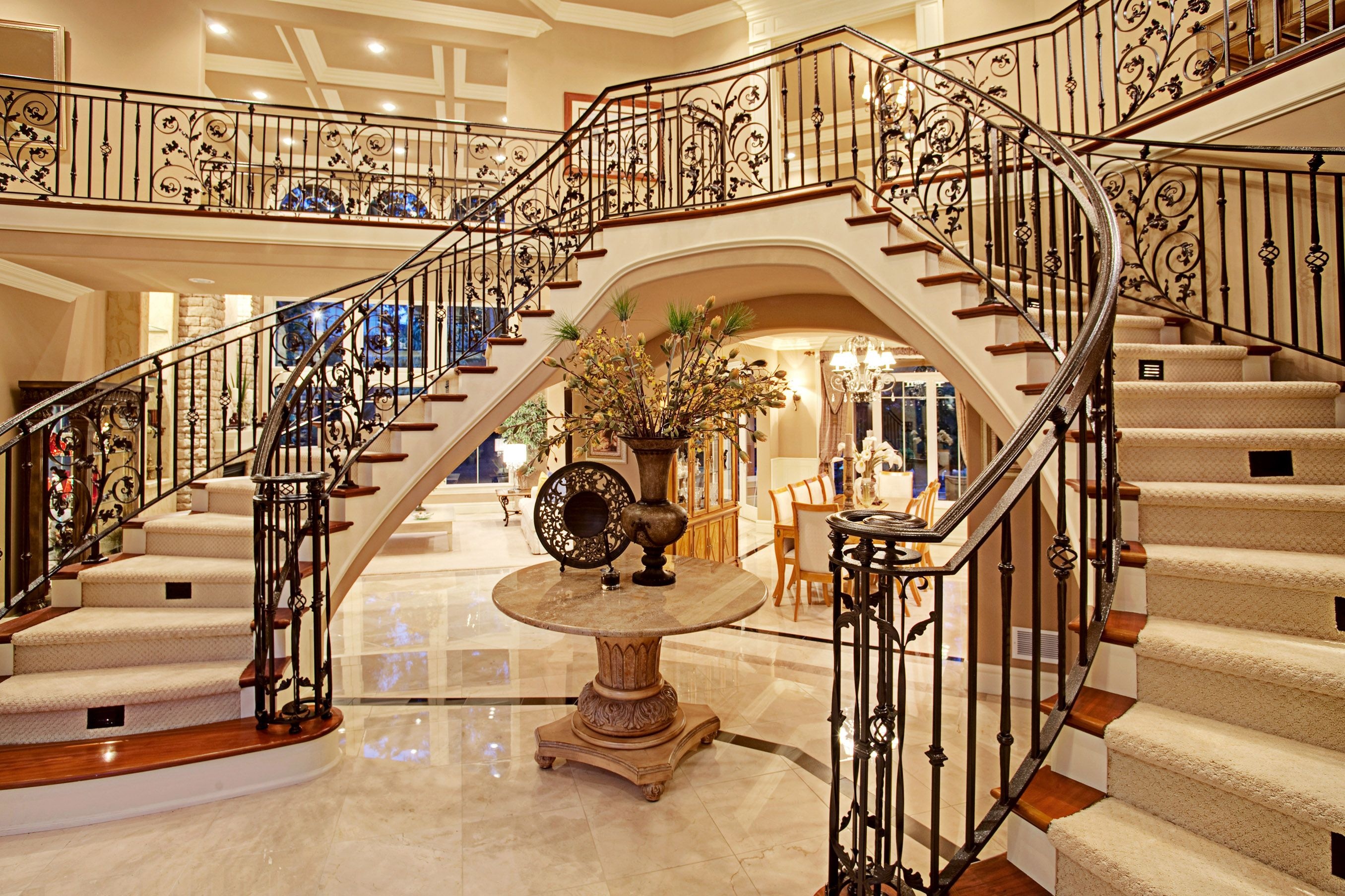 Double staircase, Luxury house design, 2720x1810 HD Desktop