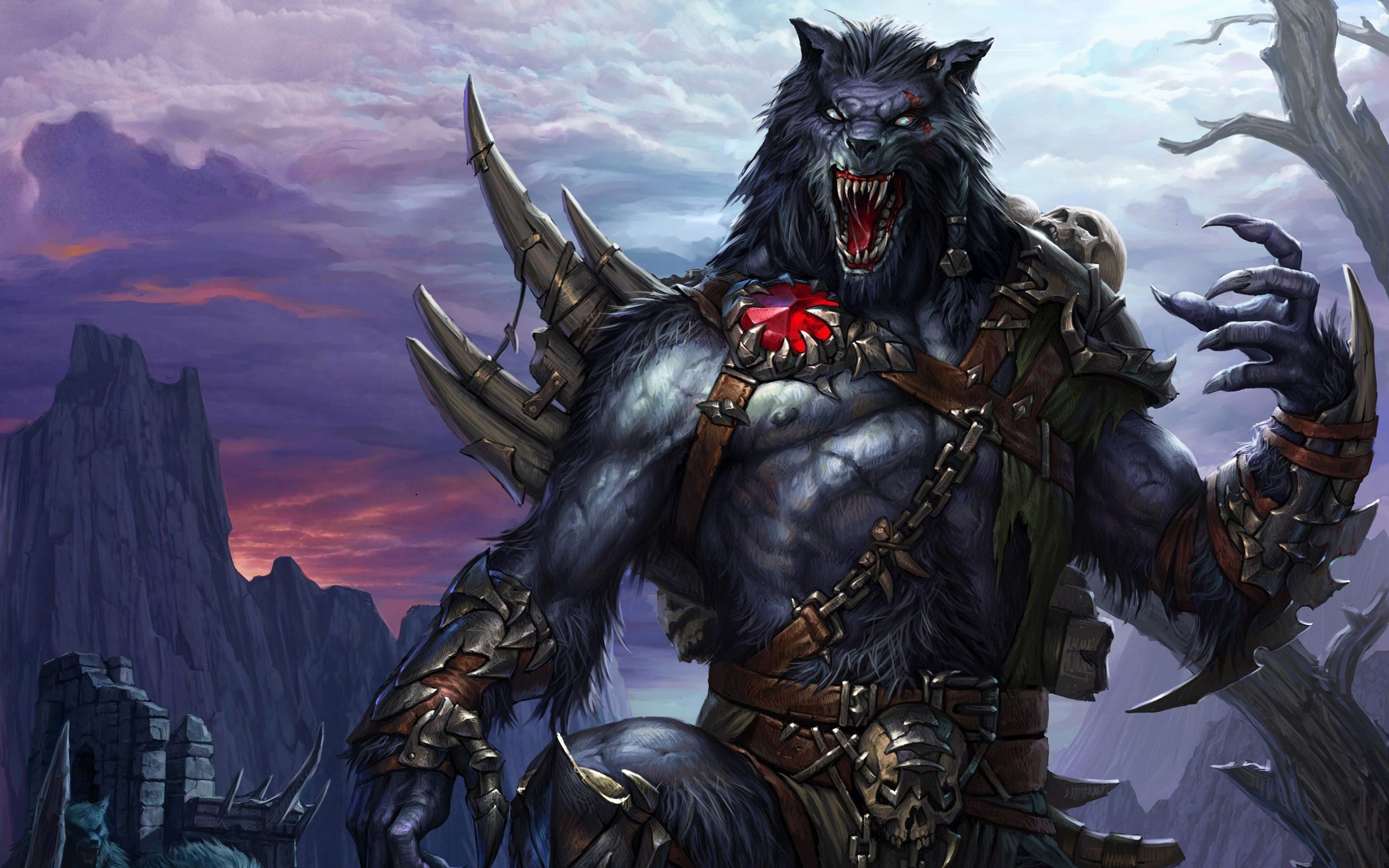Werewolf wallpaper, Captivating design, Intriguing creature, Striking visuals, 2560x1600 HD Desktop