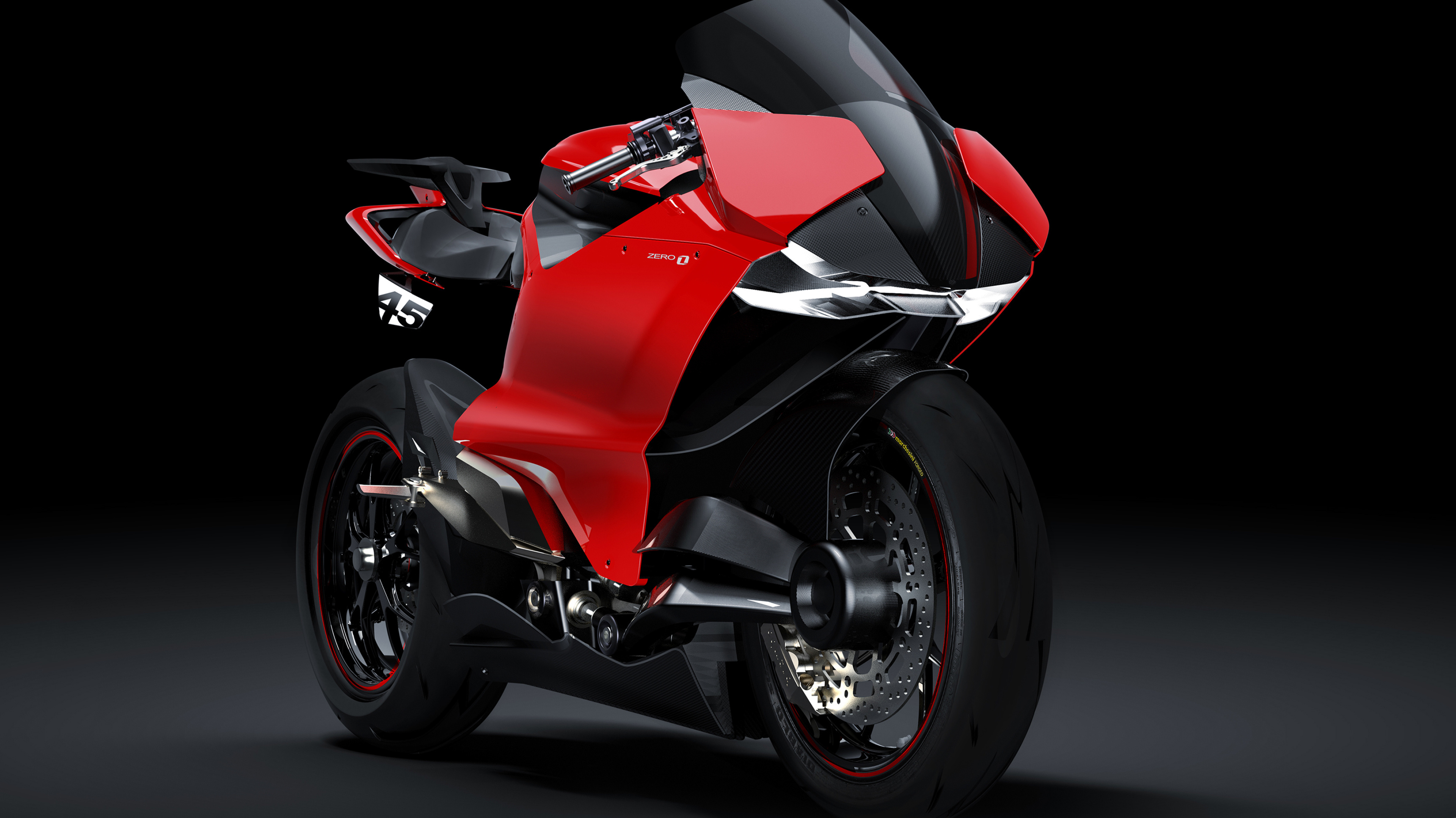 Superbike: Concept art of Ducati Zero Electric motorcycle, Racing bike, World Superbike and MotoGP. 3840x2160 HD Wallpaper.