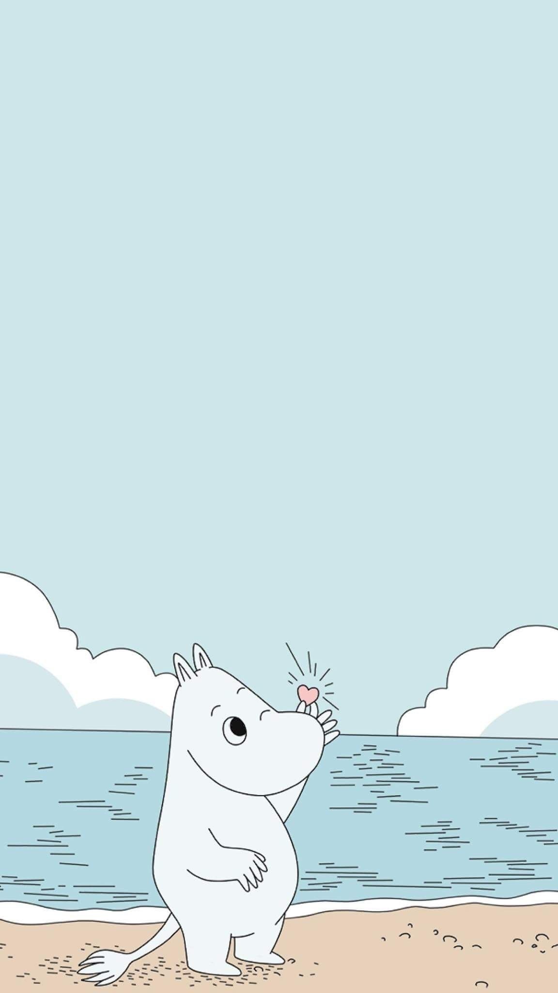 Moomin: The little boy of the family, interested in and excited about everything he sees and finds, always trying to be good, but sometimes getting into trouble while doing so. 1160x2050 HD Background.