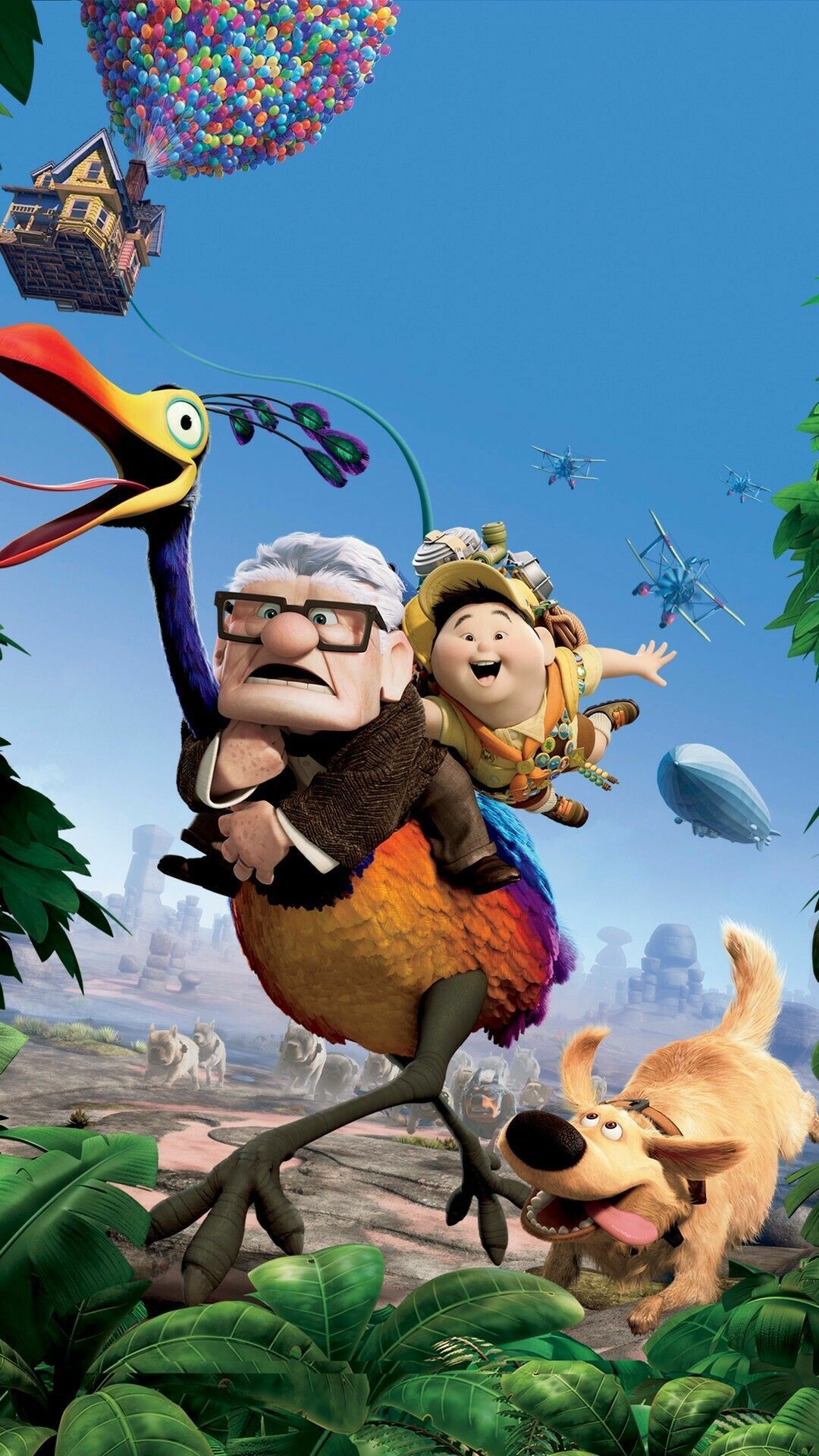 Up (Cartoon): Winner of two Academy Awards, including Best Animated Freature, Pixar. 1080x1920 Full HD Wallpaper.