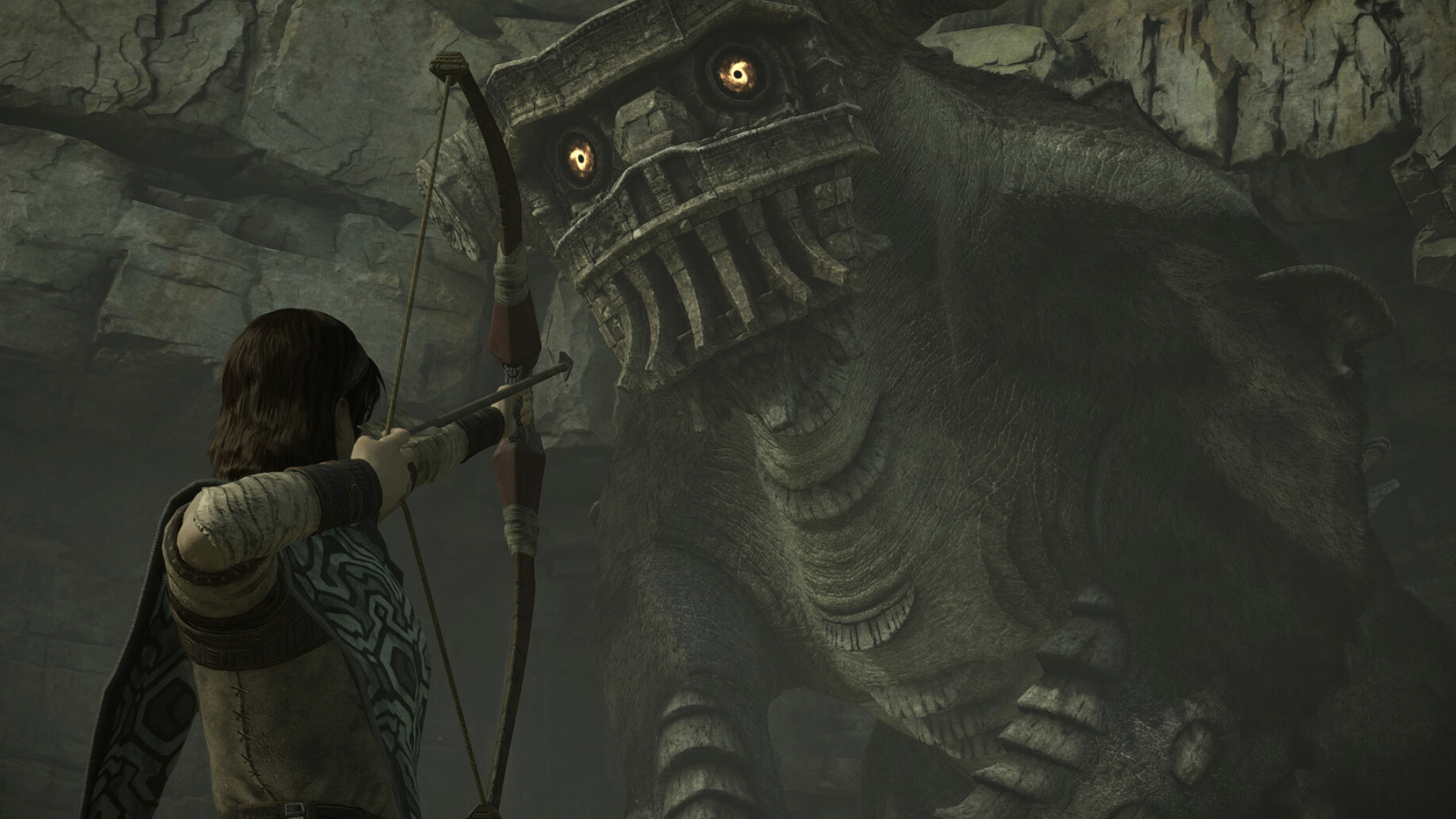 Shadow of the Colossus: Quadratus, The second enemy, Located north of the Shrine of Worship. 2050x1160 HD Background.