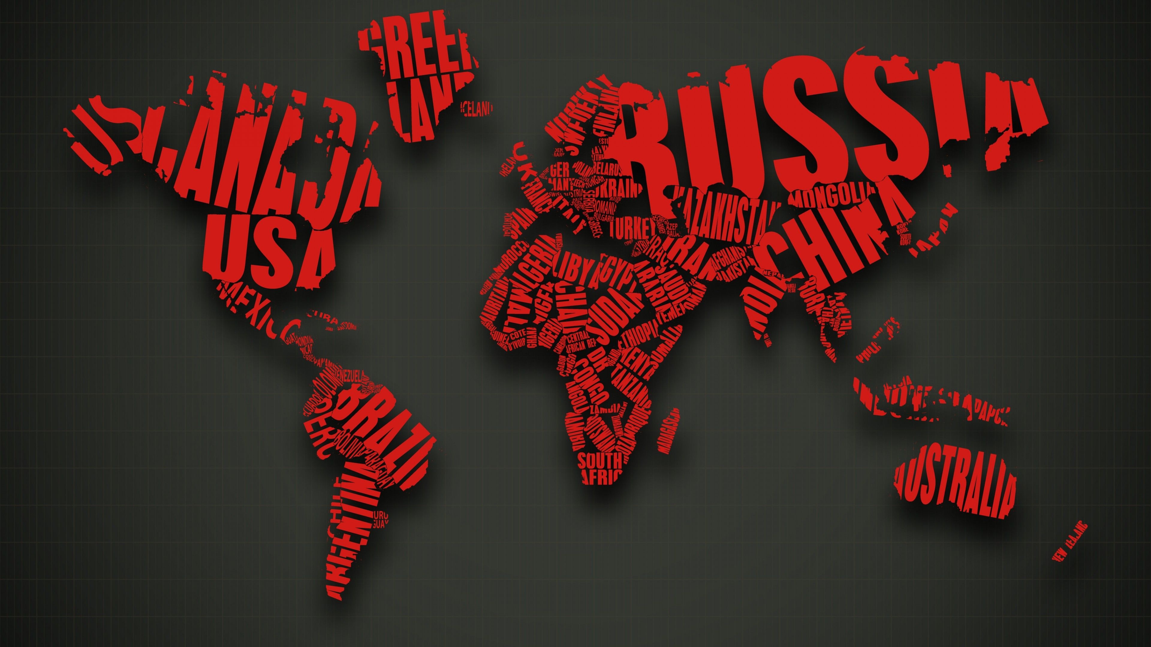 Red world map, Striking visual contrast, Bold and vibrant, Attention-grabbing backgrounds, 3840x2160 4K Desktop