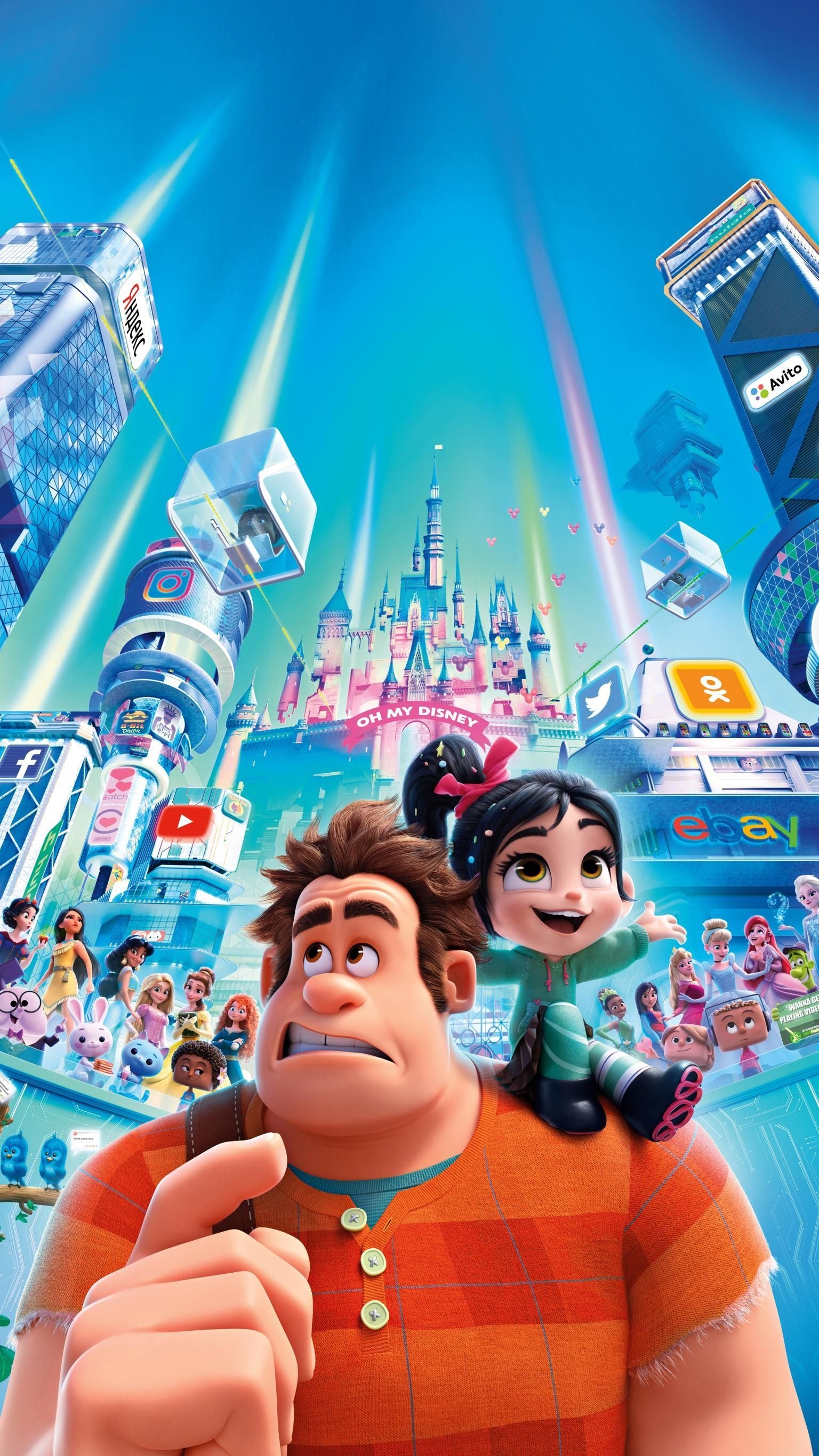 Ralph Breaks the Internet, Pin page, Social media, Animated film, 1540x2740 HD Phone