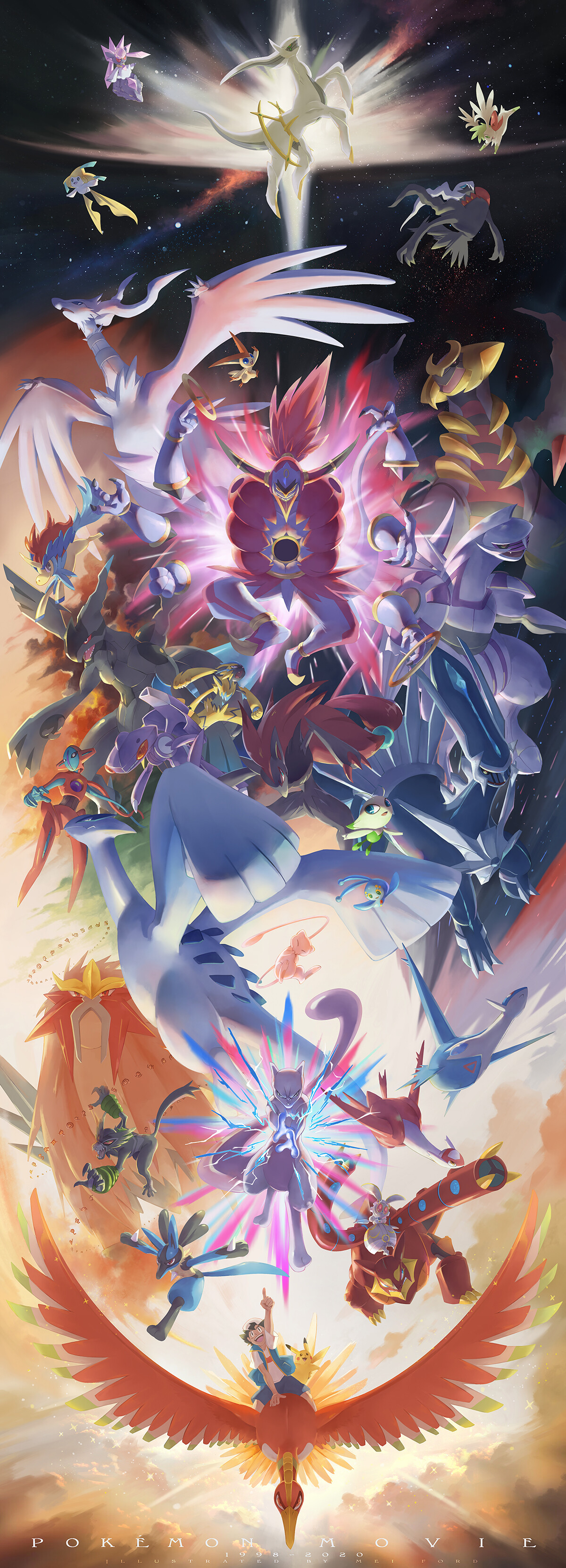 Giratina: A Japanese manga series based on the Pokémon media franchise, Satoshi Tajiri, The Pokemon Company. 1200x3330 HD Background.