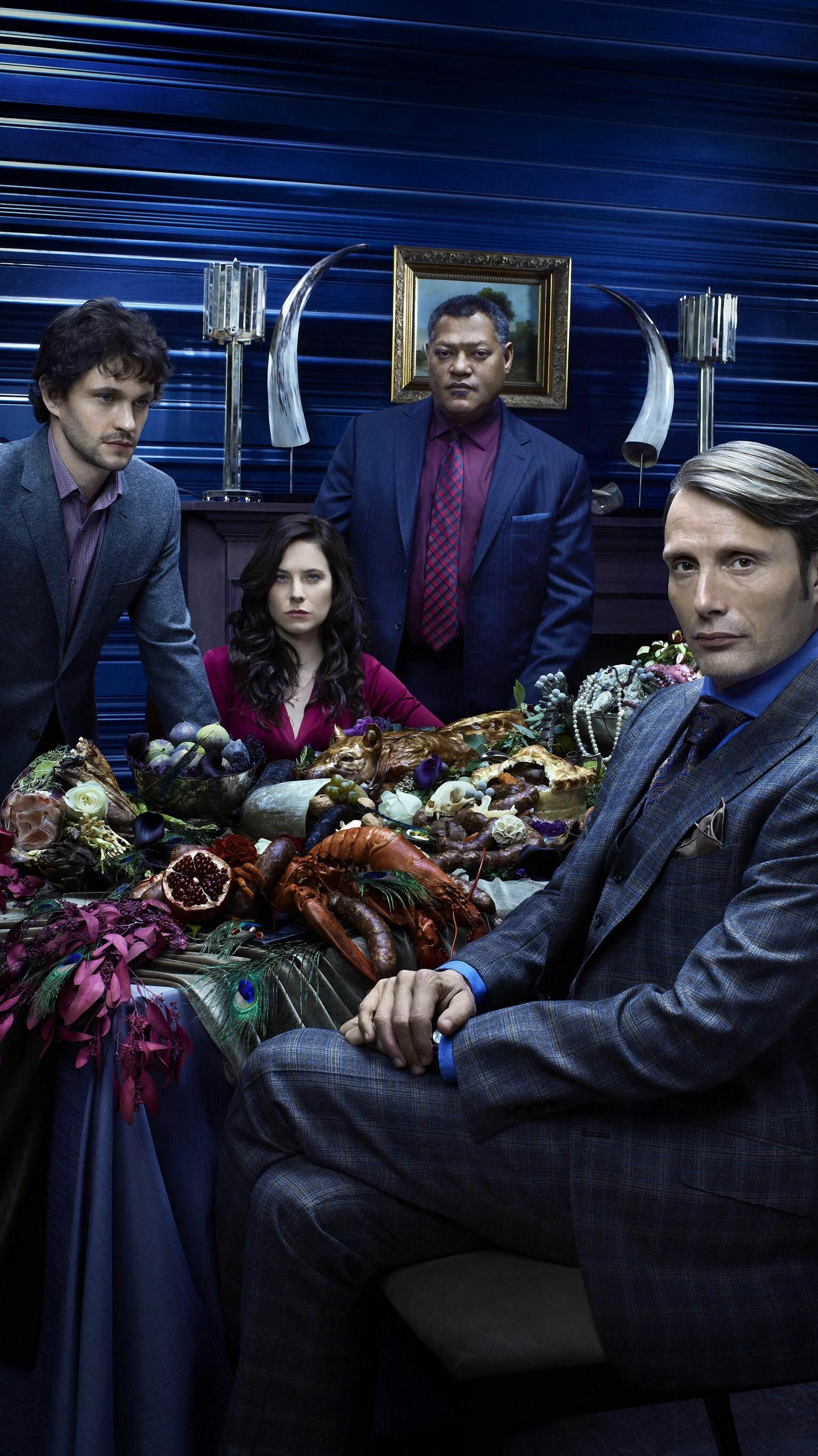 Hannibal (TV Series): Dr. Lecter, Will Graham, Alana Bloom, Jack Crawford. 1540x2740 HD Background.