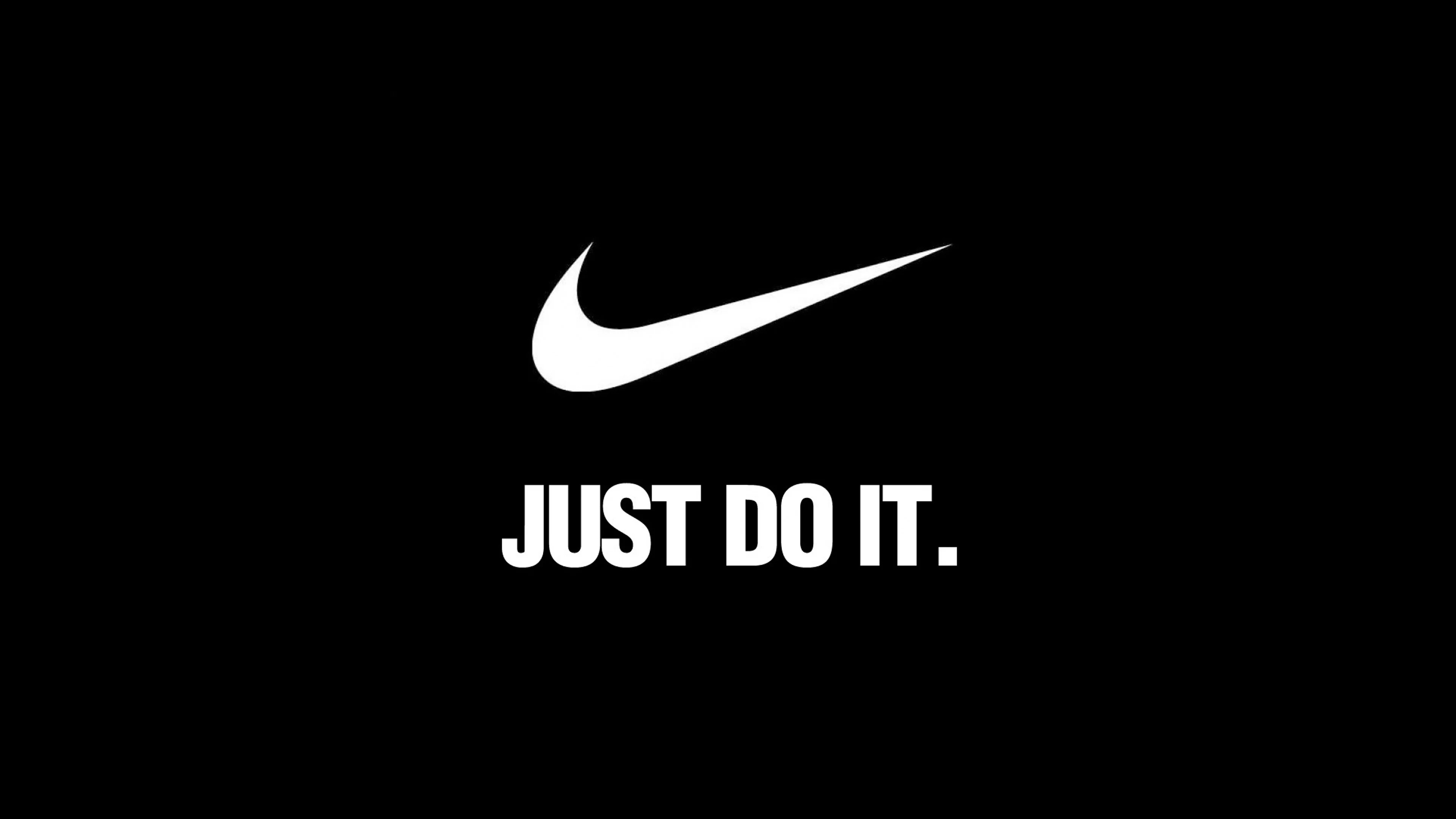Nike Just Do It logo, Black background, Mobile tablet, Cool Nike wallpaper, 3840x2160 4K Desktop