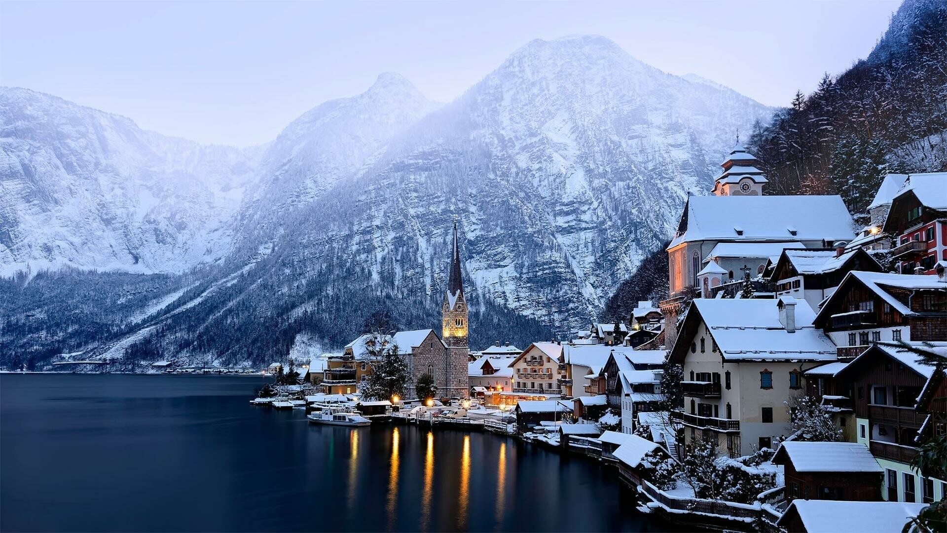 Winter: The coldest season of the year, A snowy landscape, Austria. 1920x1080 Full HD Wallpaper.