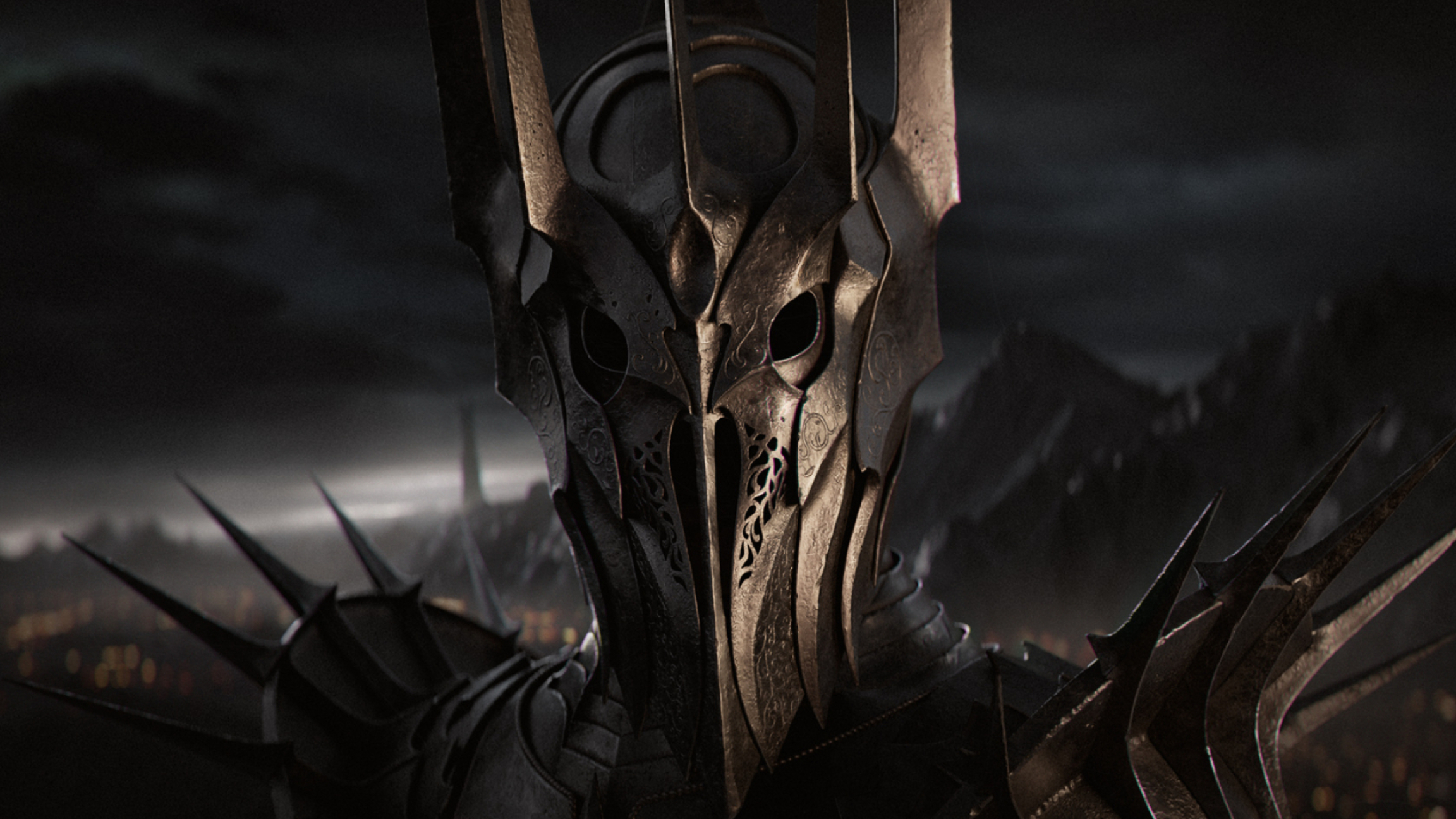 Dark Lord Sauron, LOTR fan art, Polycount, 2310x1300 HD Desktop