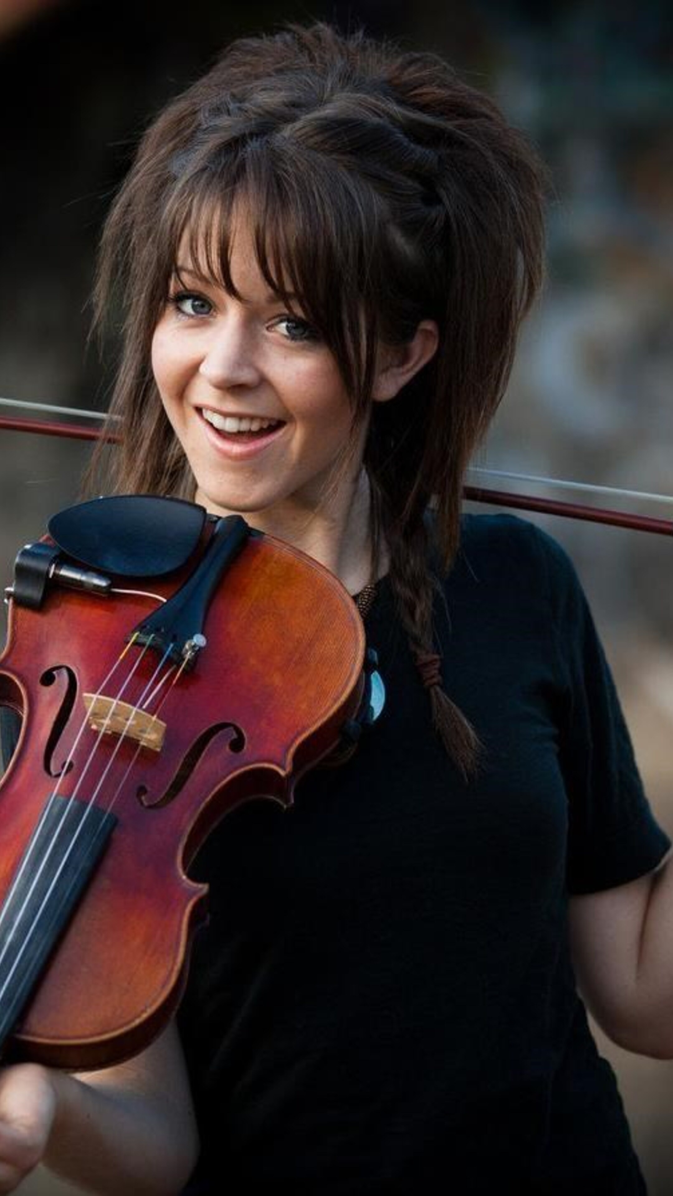 Lindsey Stirling, Smiling artist, Sony Xperia wallpapers, Captivating visuals, 2160x3840 4K Phone