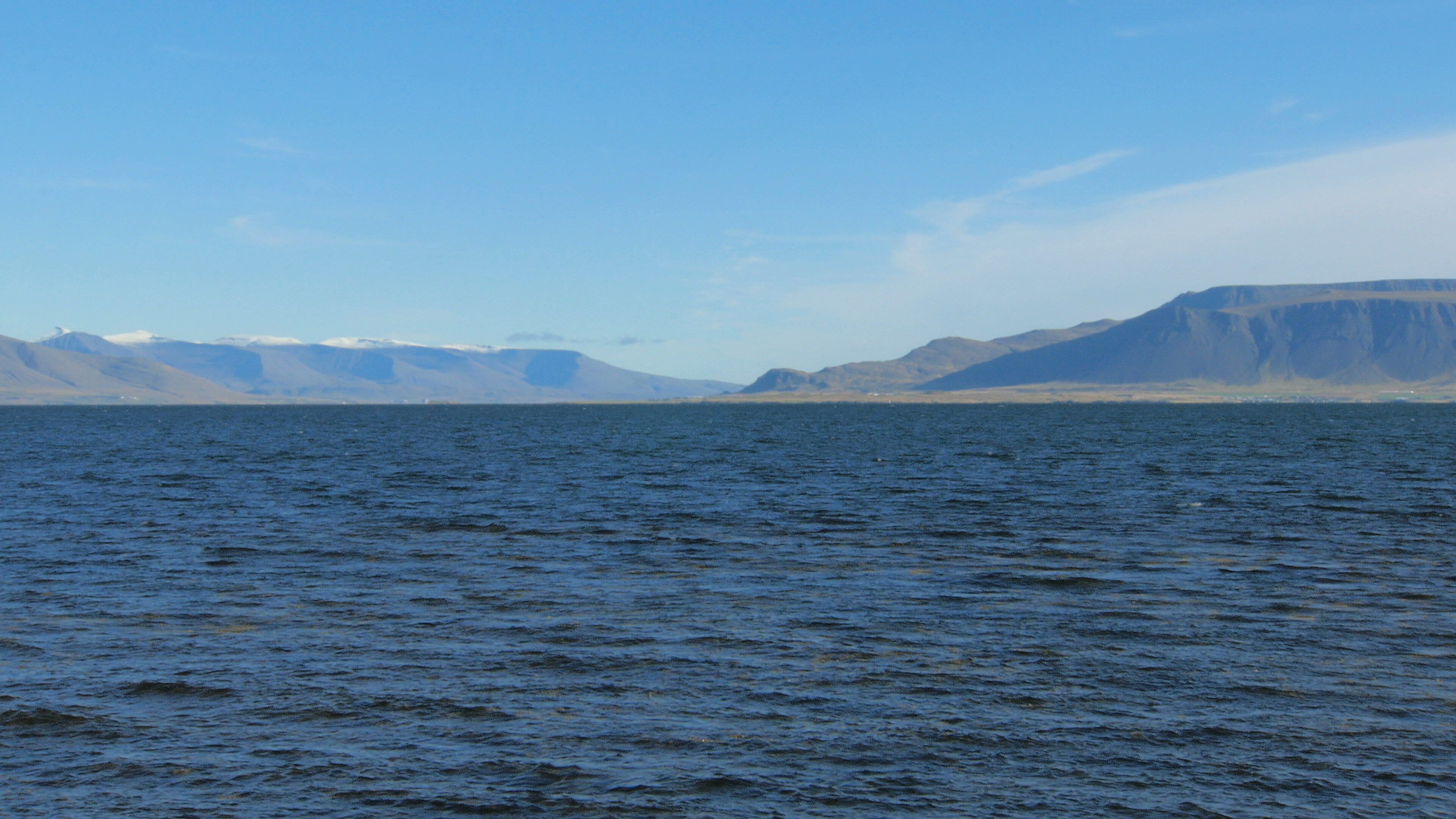 Atlantic Ocean, Reykjavik coastline, Tranquil water, Captivating view, 3840x2160 4K Desktop