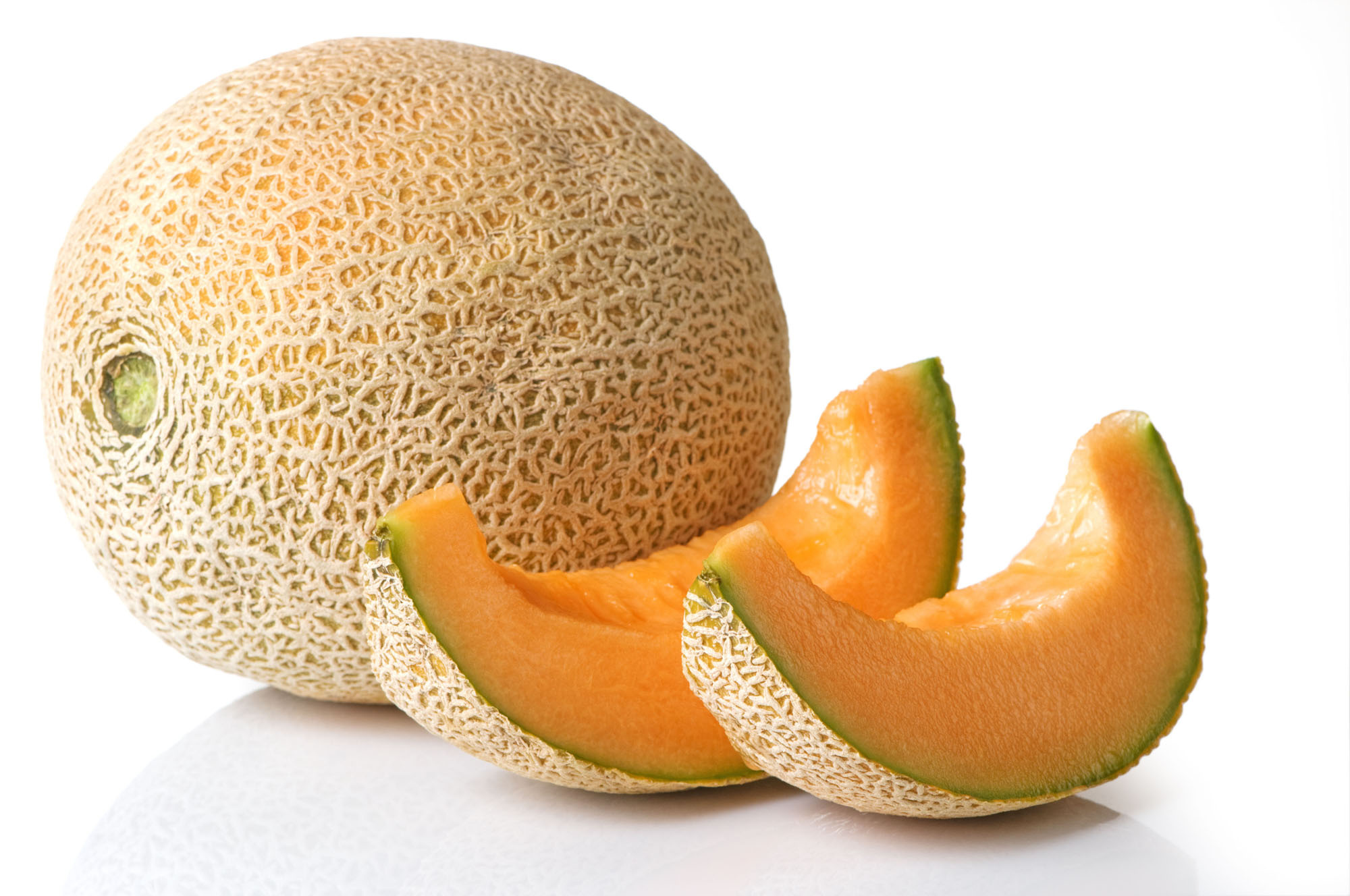 Melon: Cantaloupe, Lightly ribbed with a sweet and flavorful flesh and a gray-green skin. 2000x1330 HD Background.