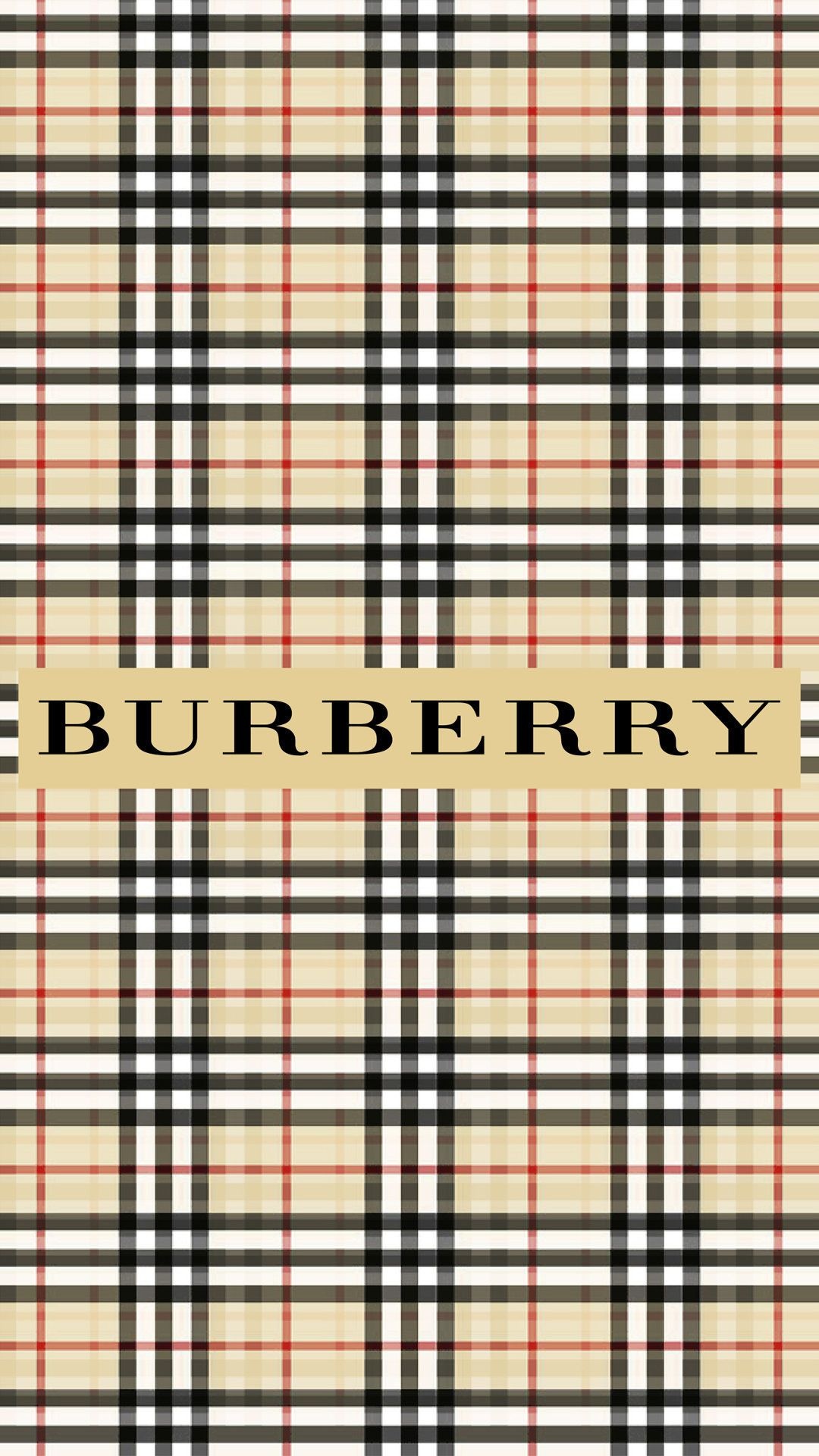 Burberry: A symbol of British luxury, A Scottish tartan design with a beige base. 1080x1920 Full HD Background.