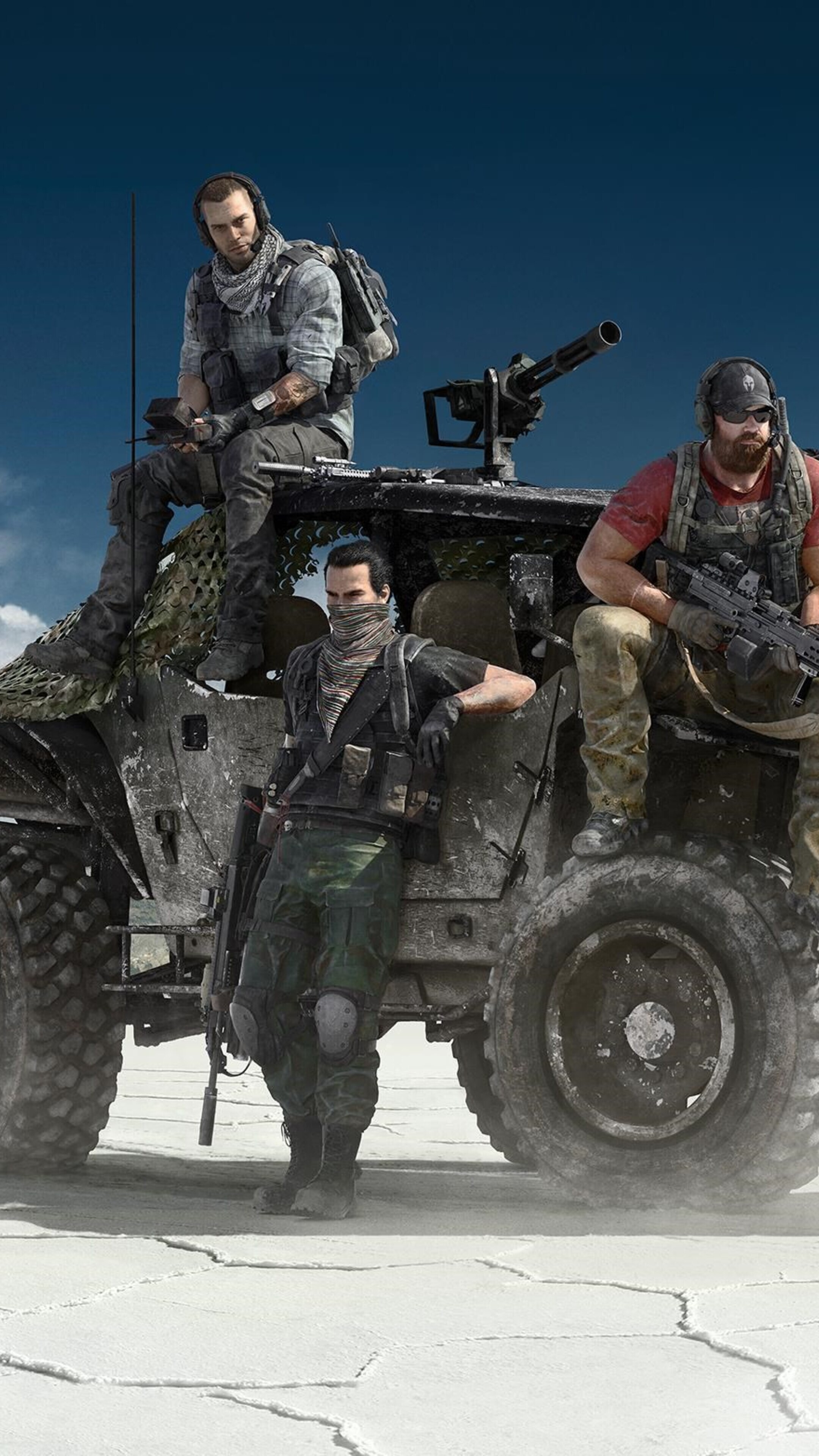 Ghost Recon: Wildlands: Nomad, Midas, and Holt, The leader with his squad members, Tom Clancy's game series. 2160x3840 4K Background.
