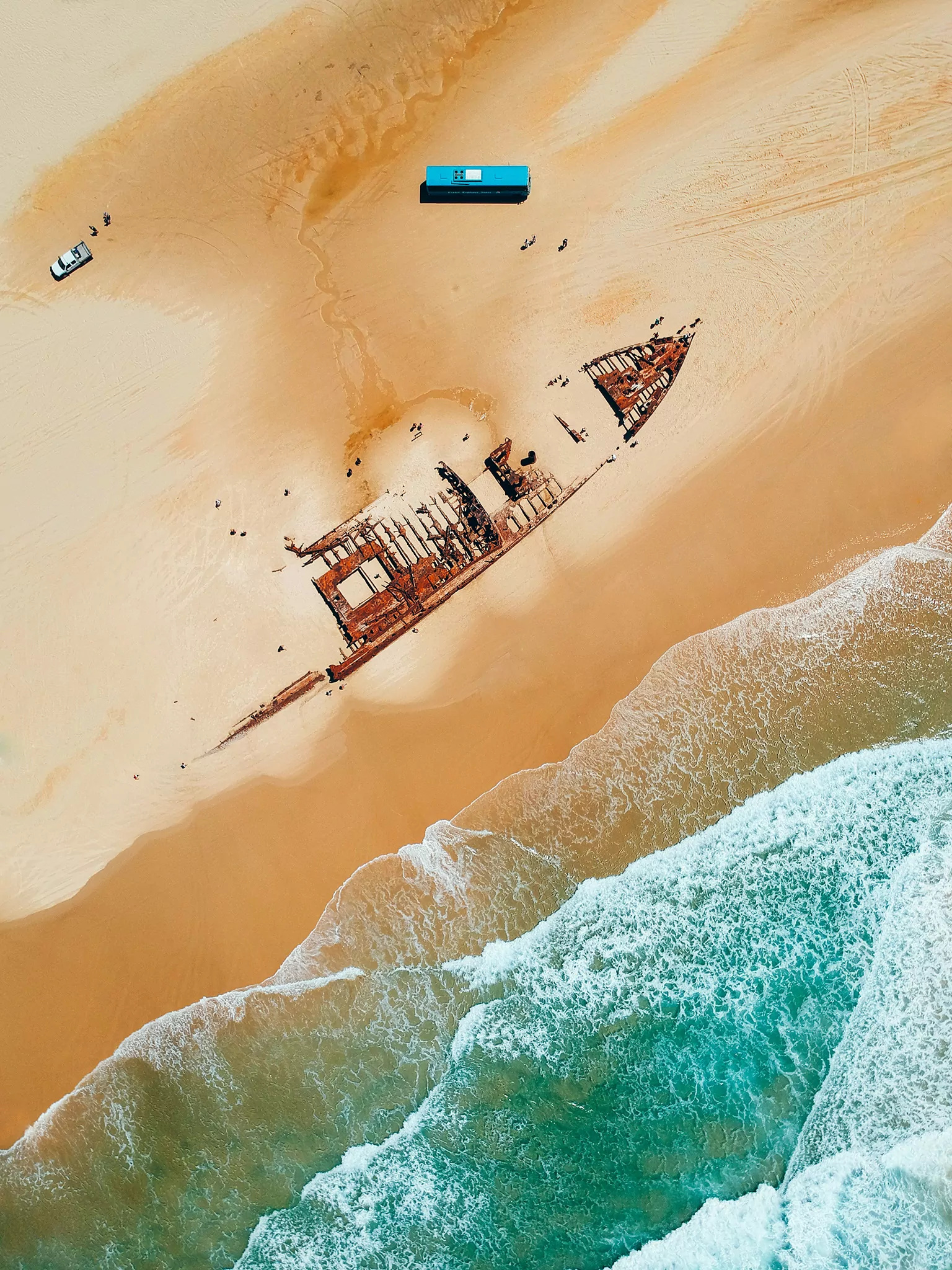 SS Maheno shipwreck, Fraser Island, Travels, Shipwreck, 1540x2050 HD Phone