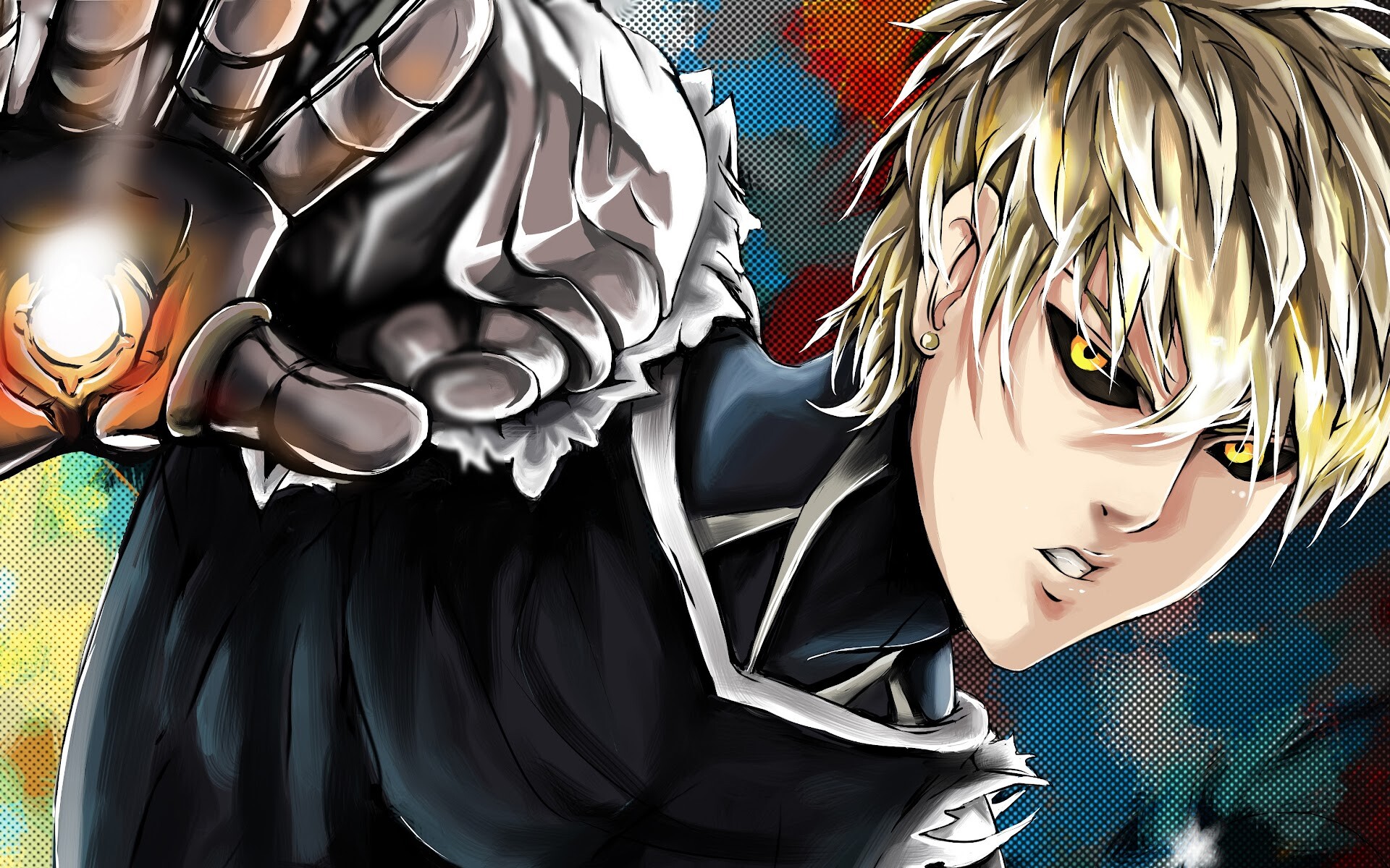 Genos: One Punch Man, Sent the Deep Sea King through the wall with a full-force punch. 1920x1200 HD Wallpaper.
