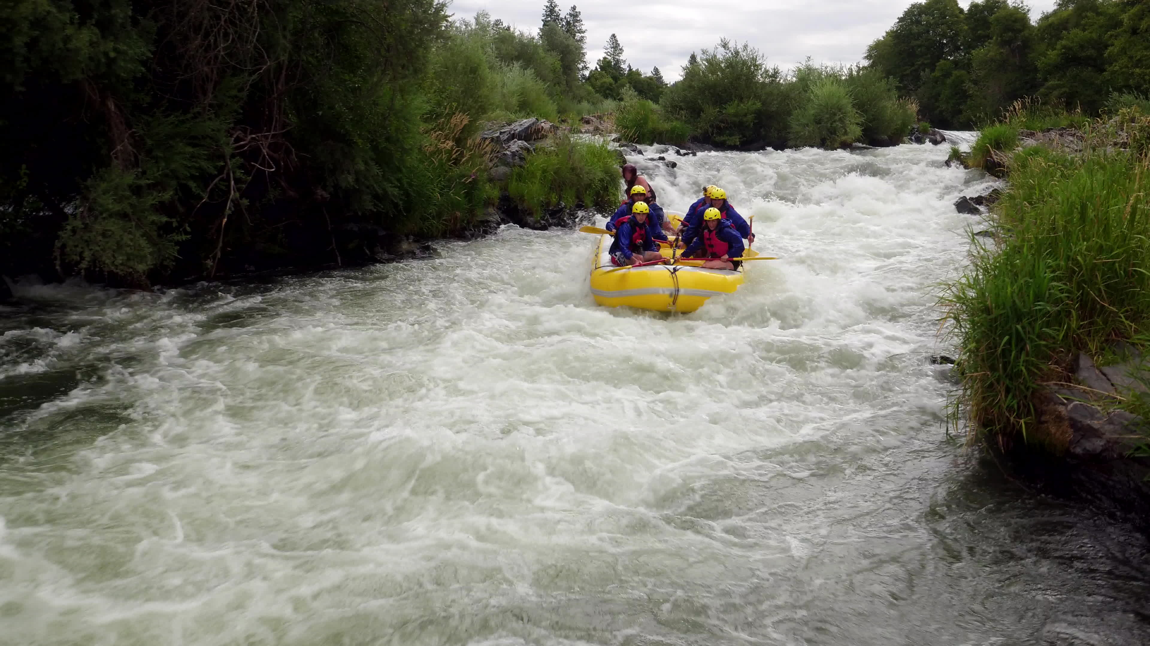 Rafting: An adventure sports discipline of high risk, Active boating. 3840x2160 4K Background.