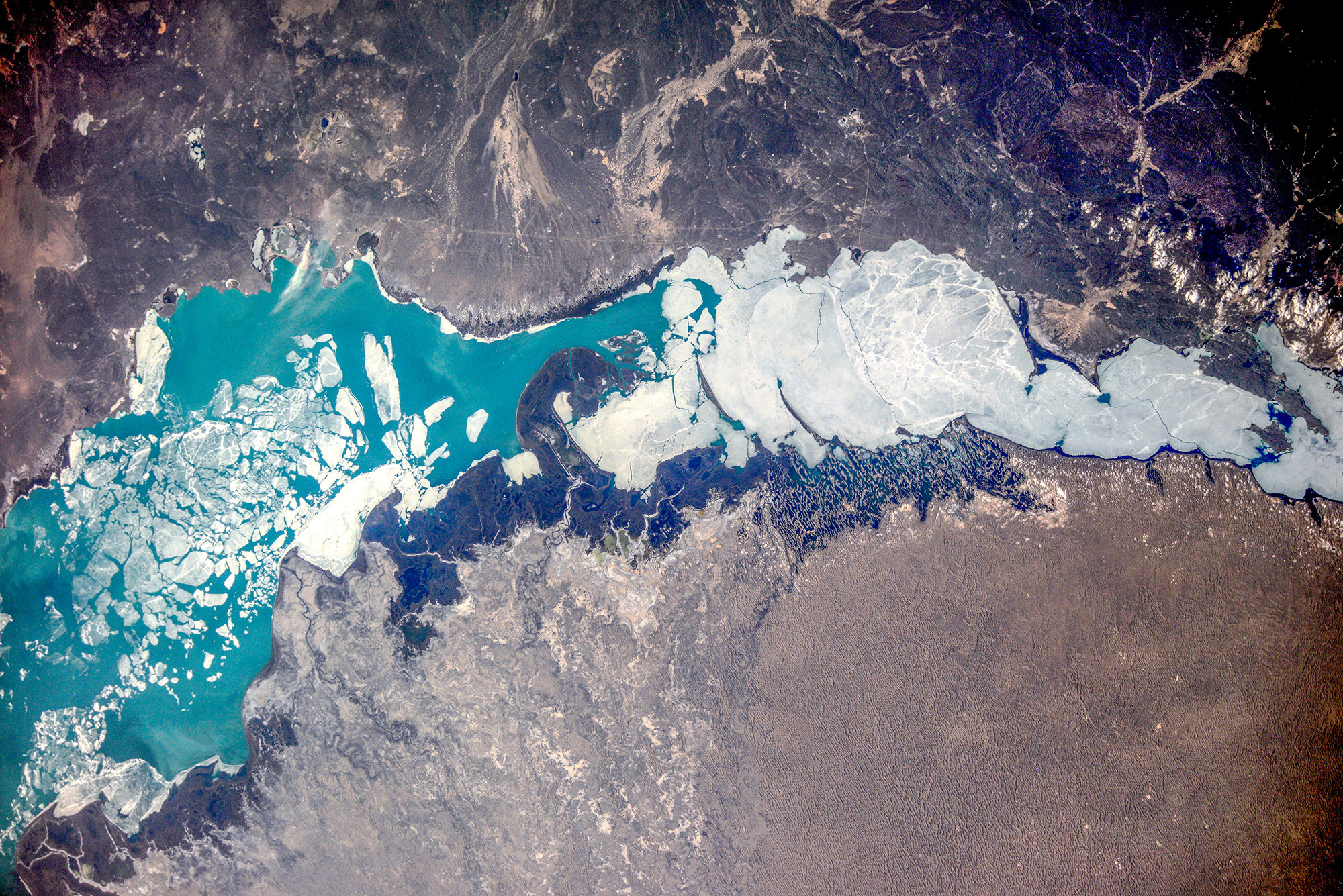 Balkhash Lake, Aerial view, Kazakhstan beauty, Cosmonaut's perspective, 2000x1340 HD Desktop