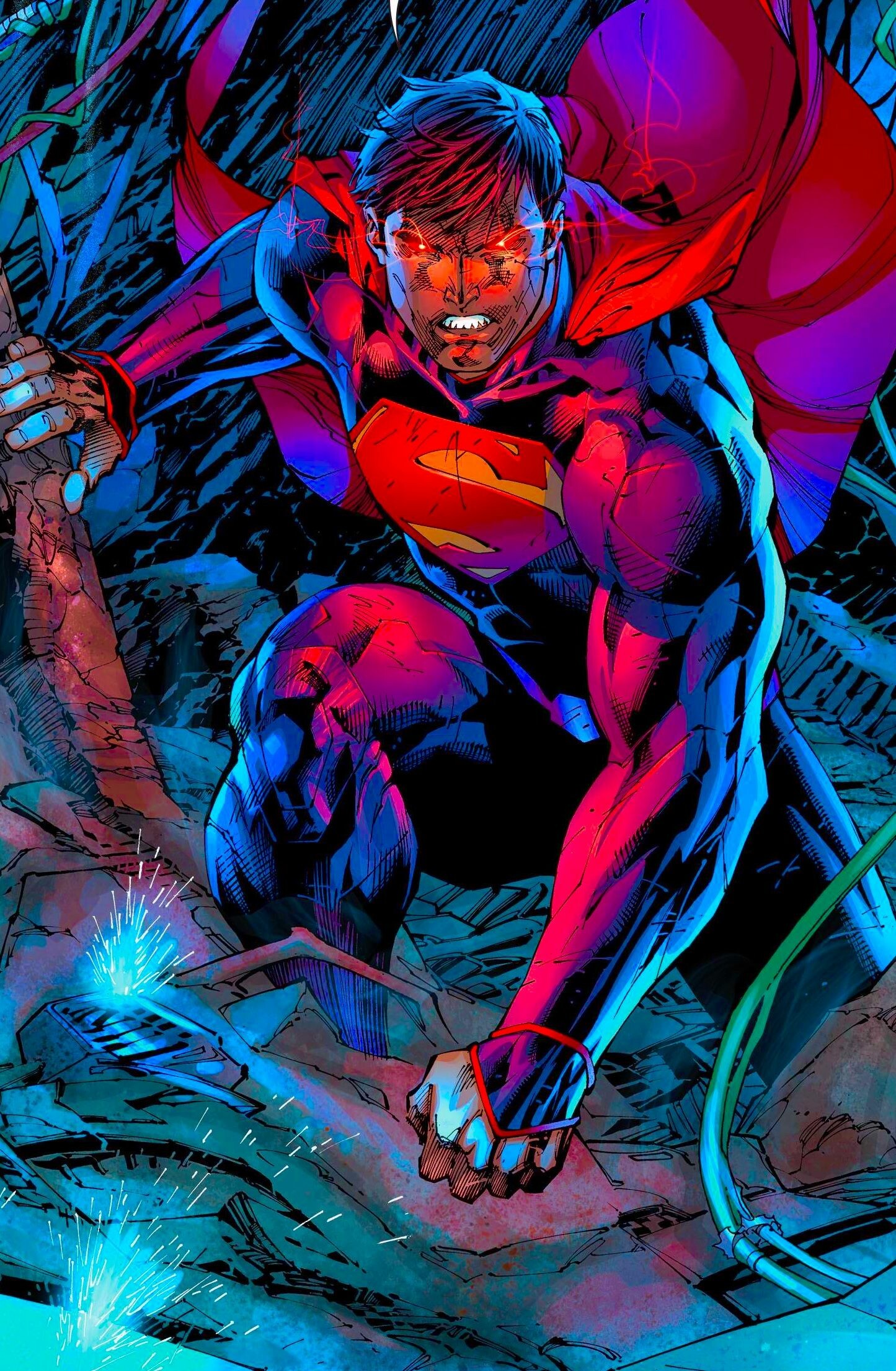 Superman, Jim Lee, DC Comics, Artwork, 1450x2210 HD Phone