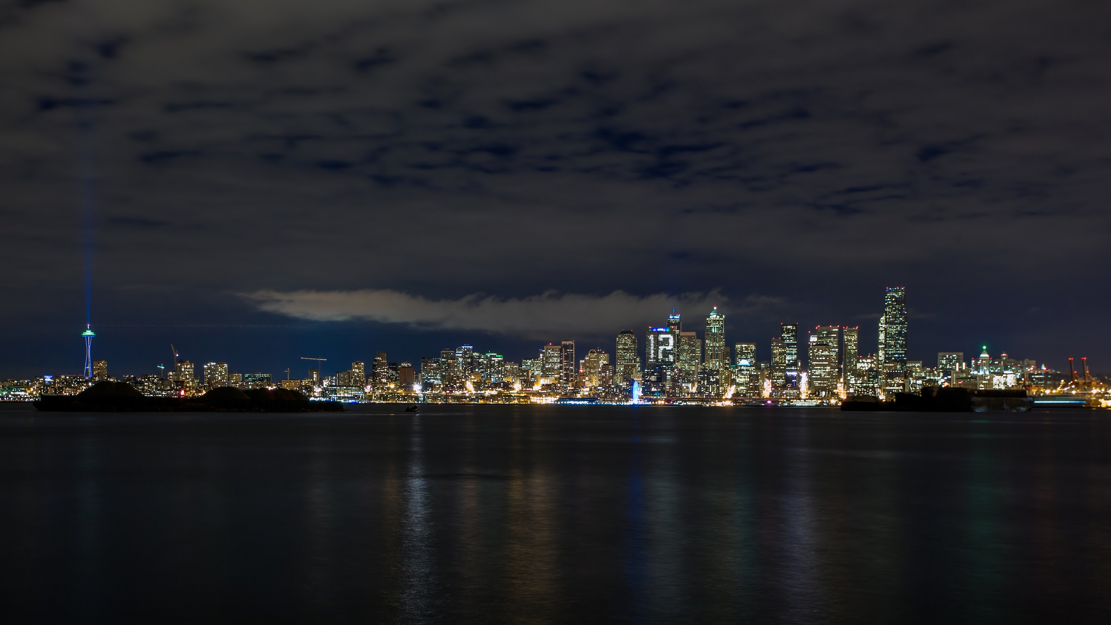 Seattle Skyline, Space Needle, HD wallpapers, Background images, 3840x2160 4K Desktop