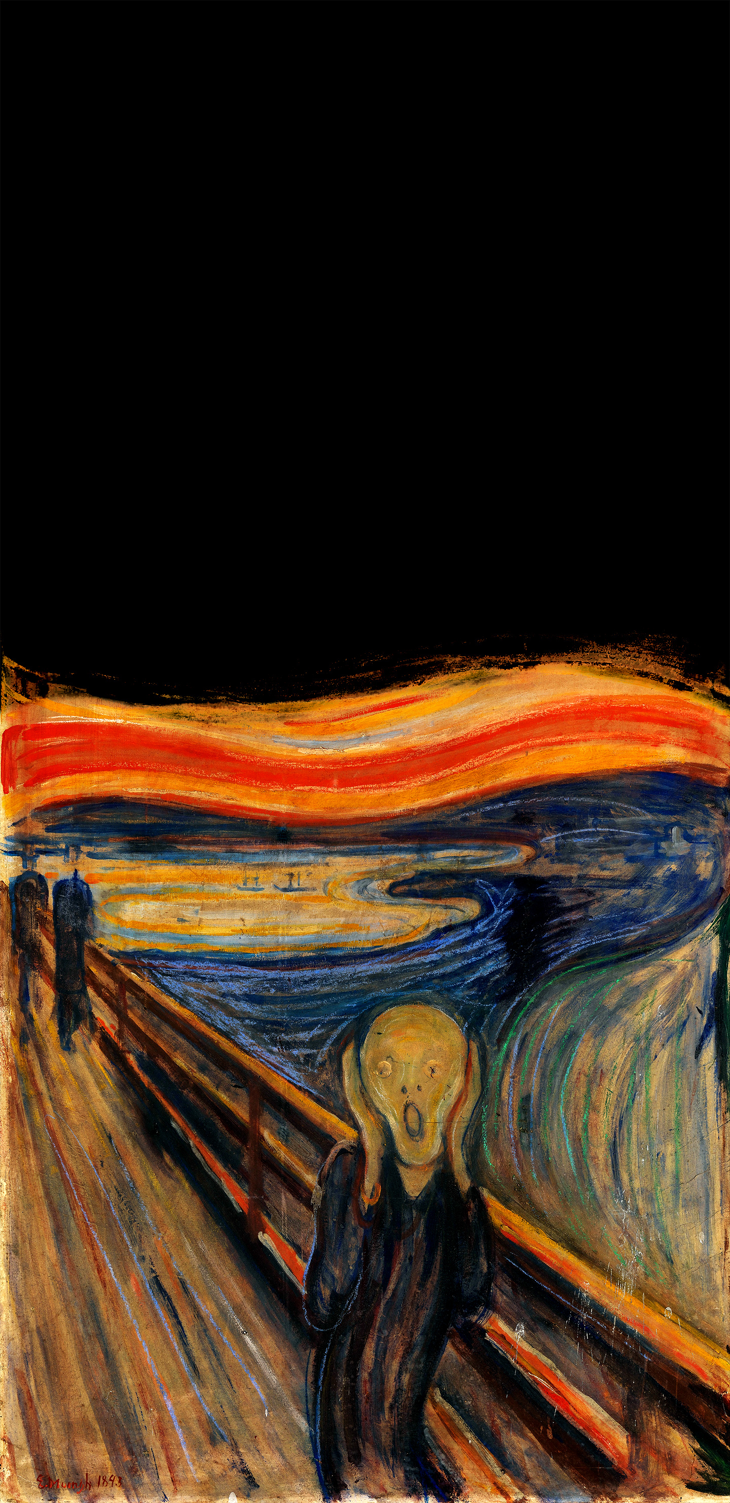 The Scream, Edvard Munch, chilling painting, psychological expression, 1440x2970 HD Phone