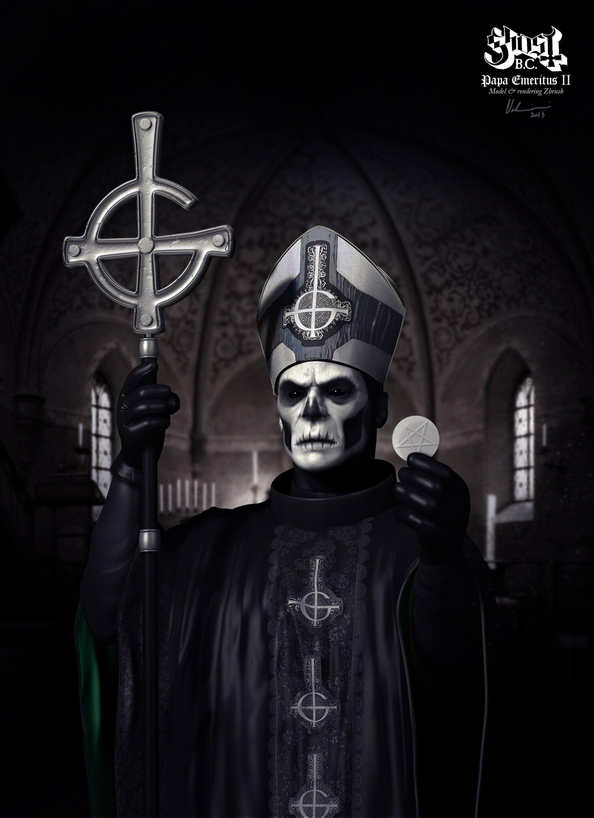 Ghost (Band): The demonic anti-pope, The character that has gone through five incarnations. 2070x2840 HD Background.
