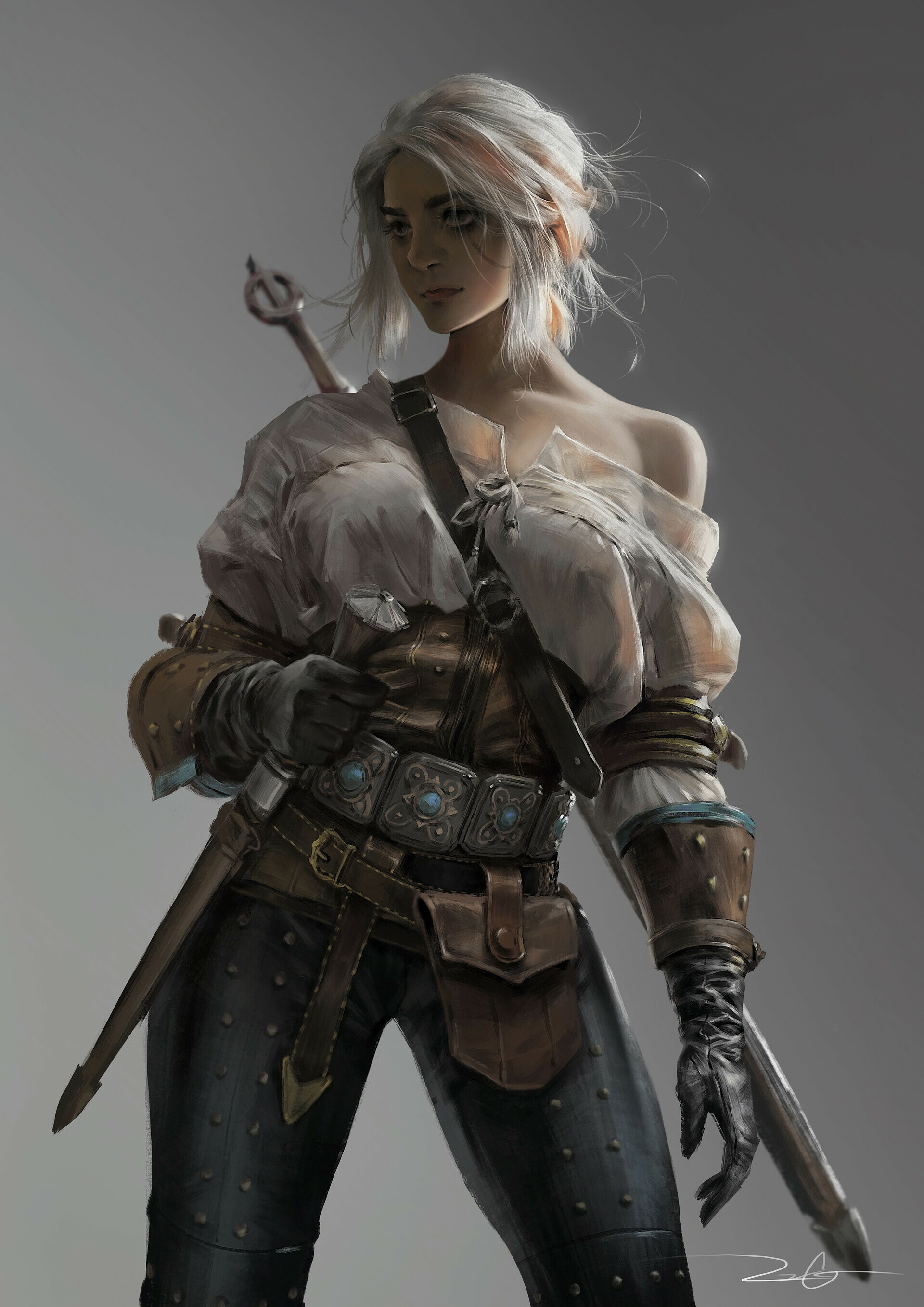 The Witcher (Game): Cirilla Fiona Elen Riannon, Known as Ciri, the Lady of Time and Space and princess of Cintra. 1920x2720 HD Background.