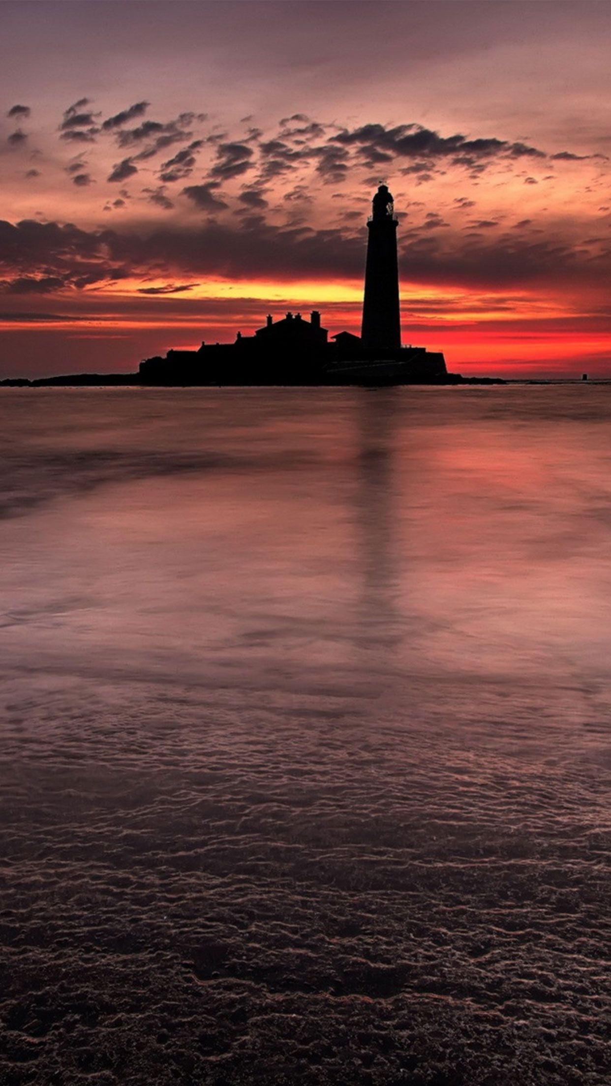 Atemberaubender Sonnenuntergang-Leuchtturm-Hintergrundbild für Ihr Handy, 1250x2210 HD Handy