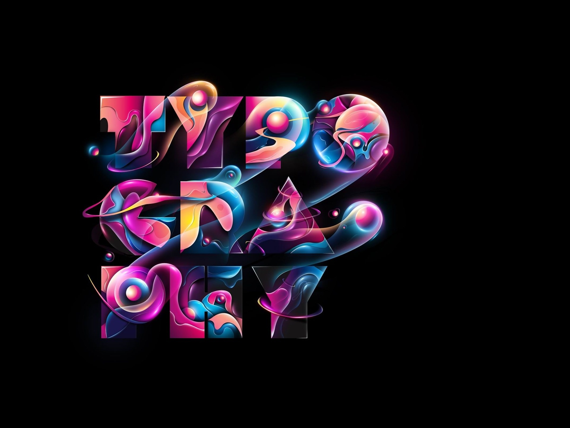 Graphic: Typography, Creative design, Pictorial arts, Cyberspace art, Abstract matter. 1920x1440 HD Wallpaper.
