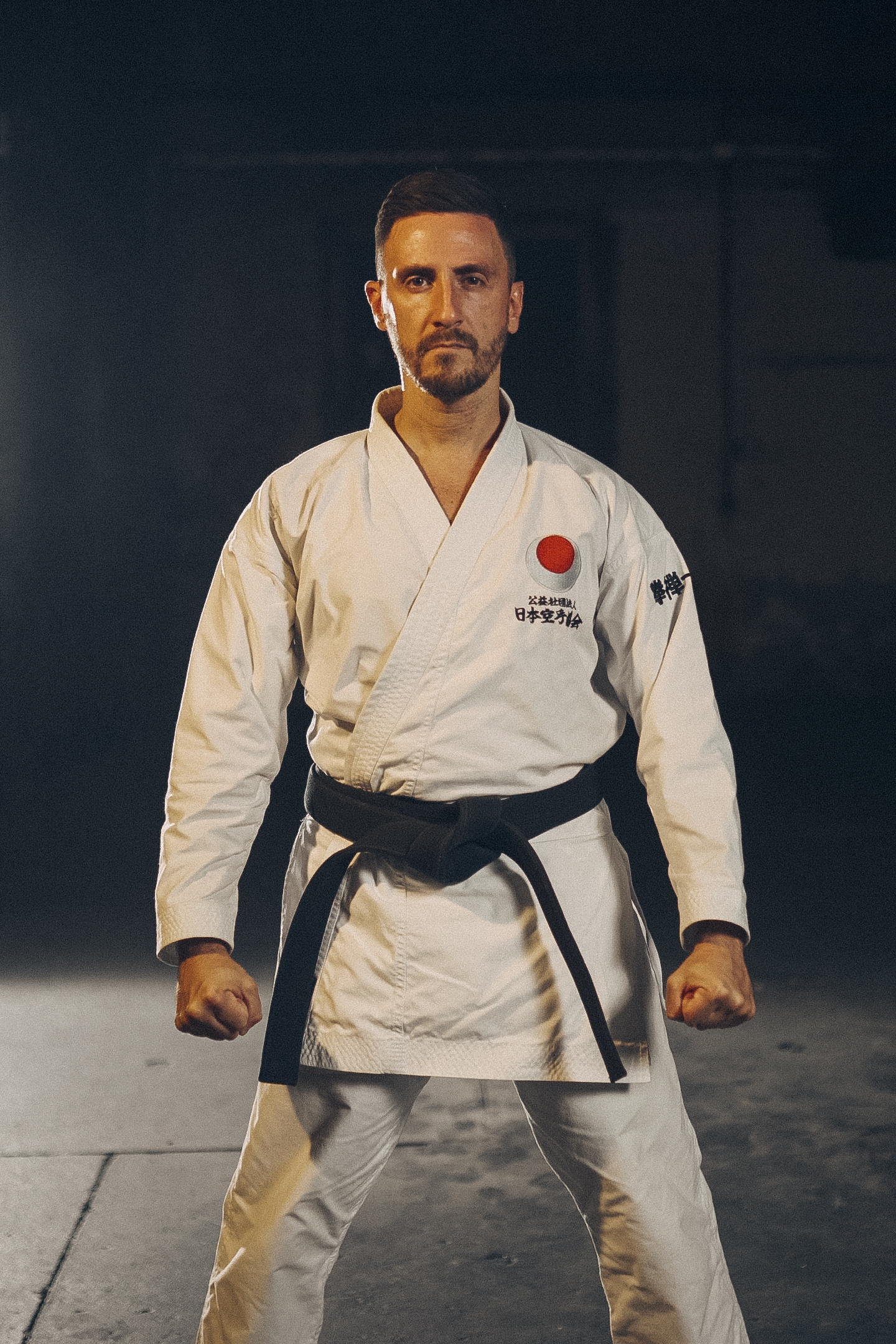 Karate: Professional black belt owner, Karate Dojo Ken Zen Ichi in Germany. 1440x2160 HD Background.