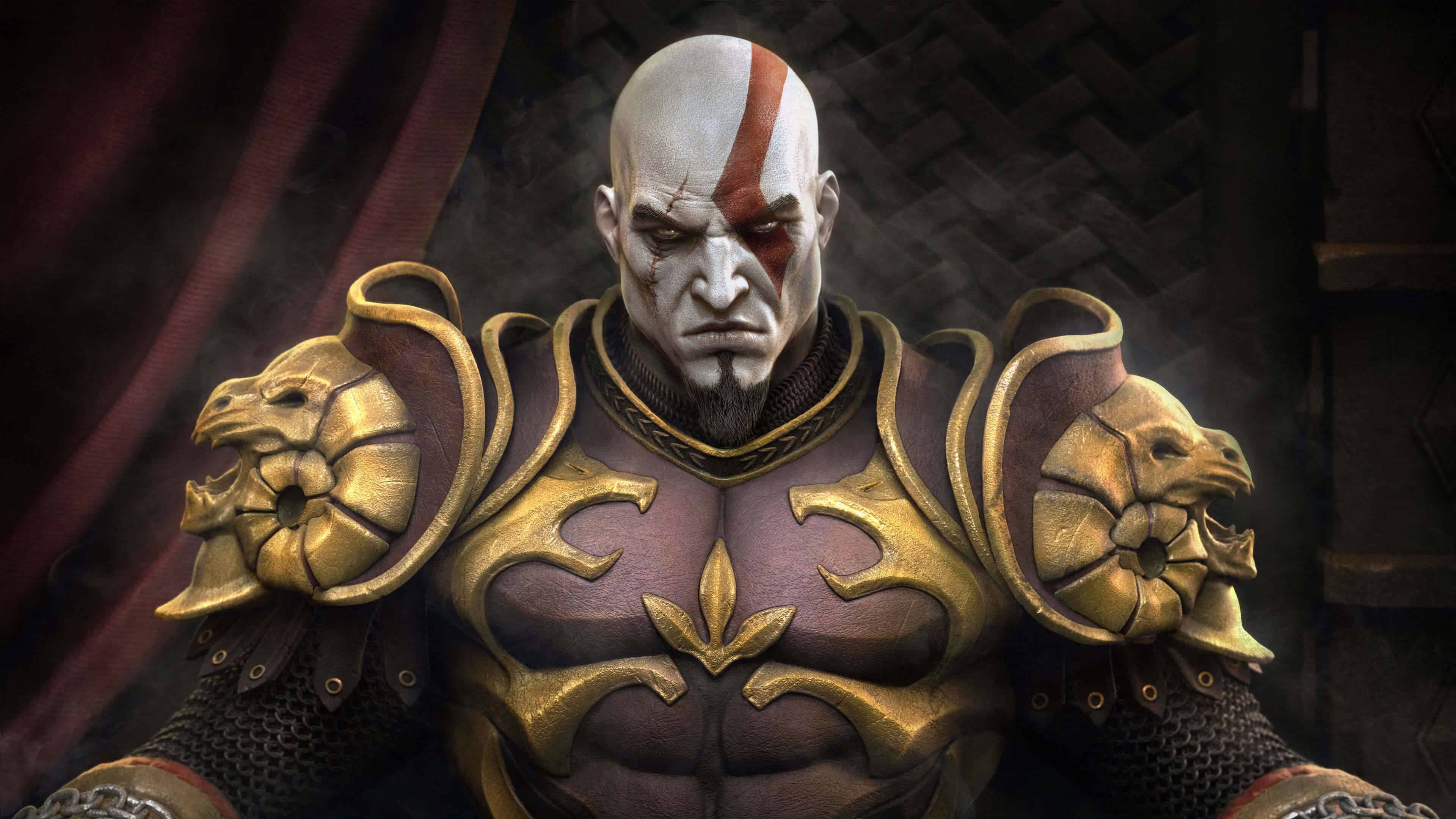 God of War: Kratos, Ghost of Sparta, The protagonist of the game series. 3840x2160 4K Background.