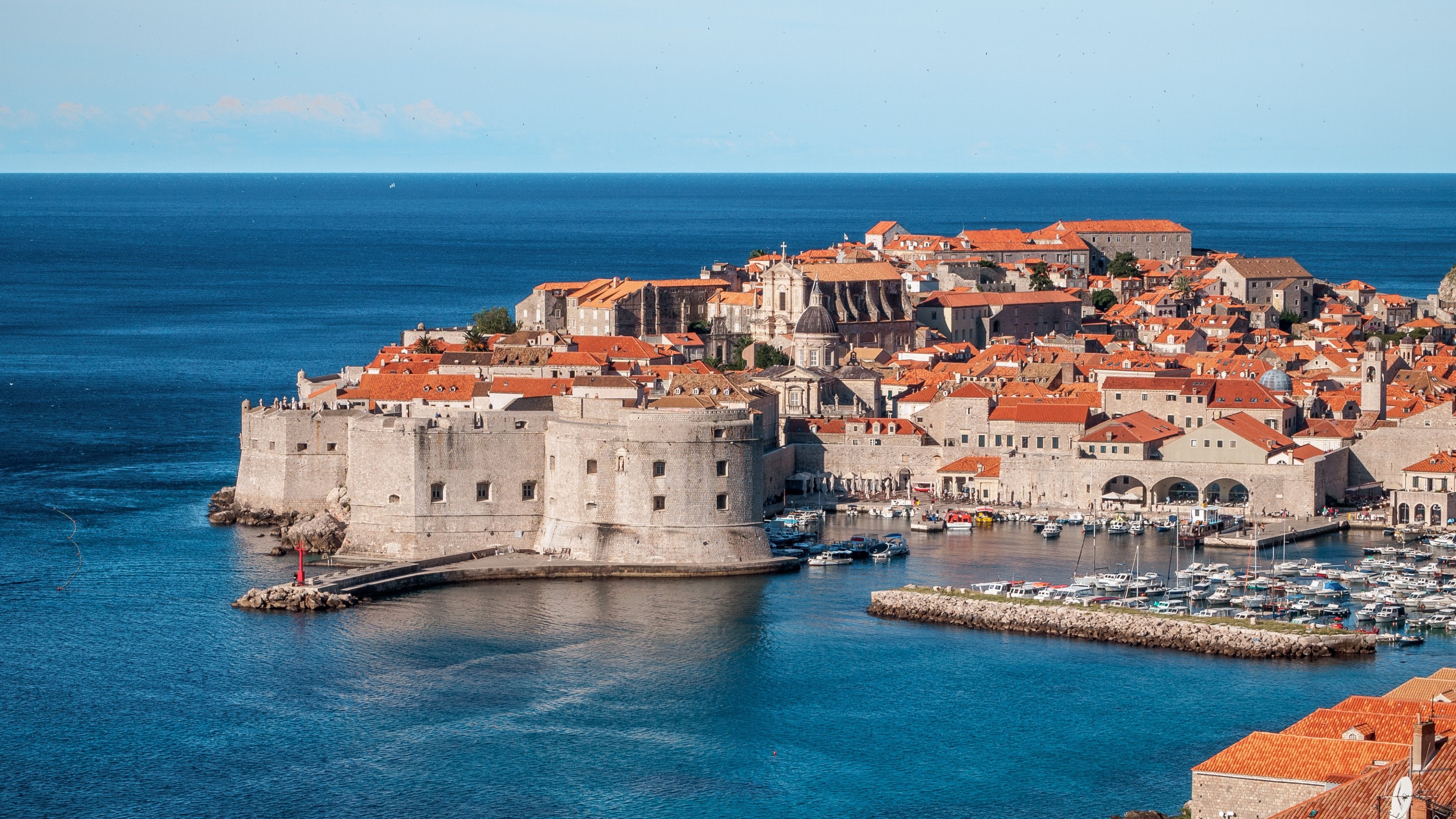 Adriatic Sea, Free download Dubrovnik wallpapers, Dubrovnik city, Coastal beauty, 3840x2160 4K Desktop