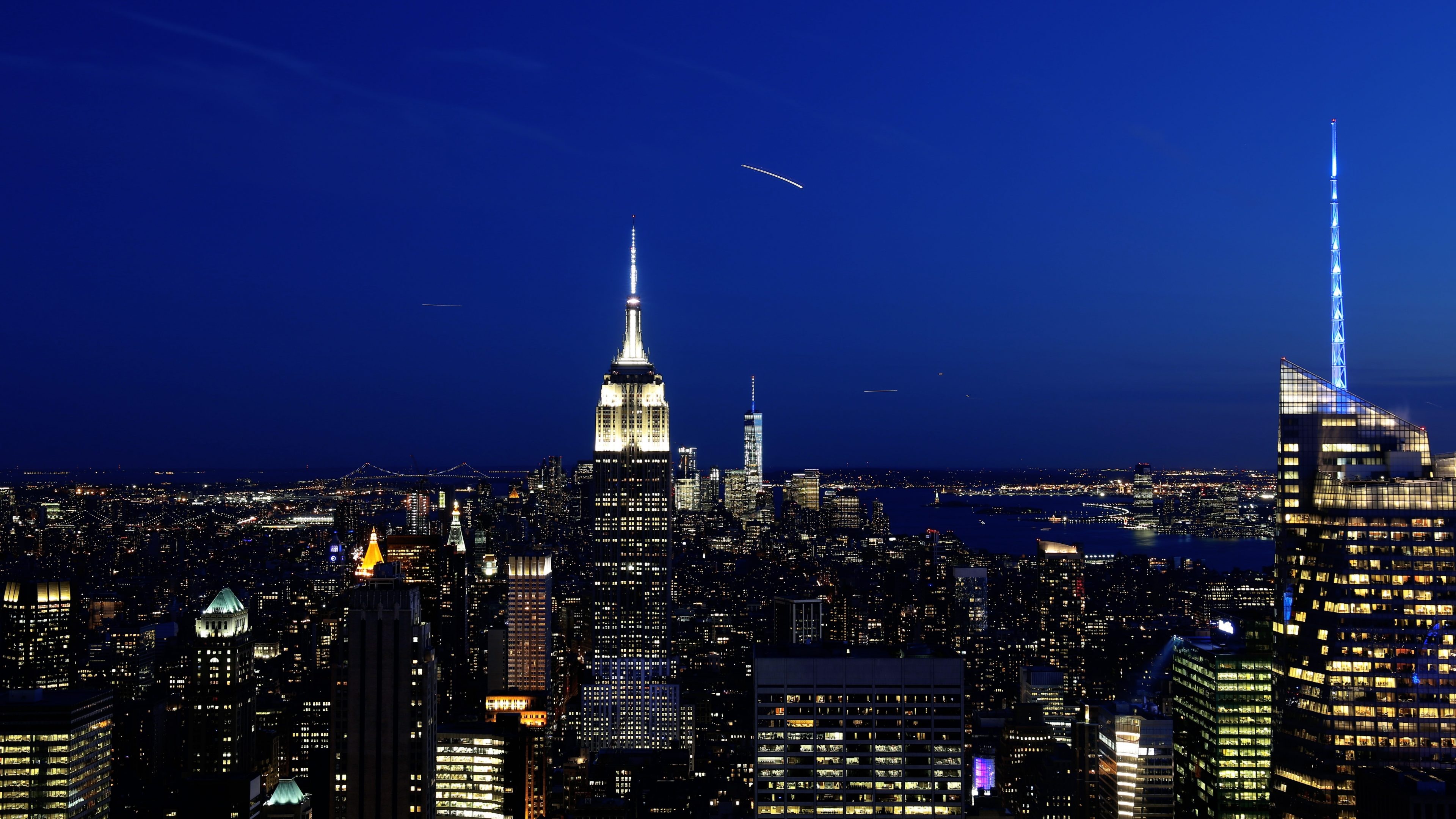 New York, Night, Travels, Nightfall, 3840x2160 4K Desktop