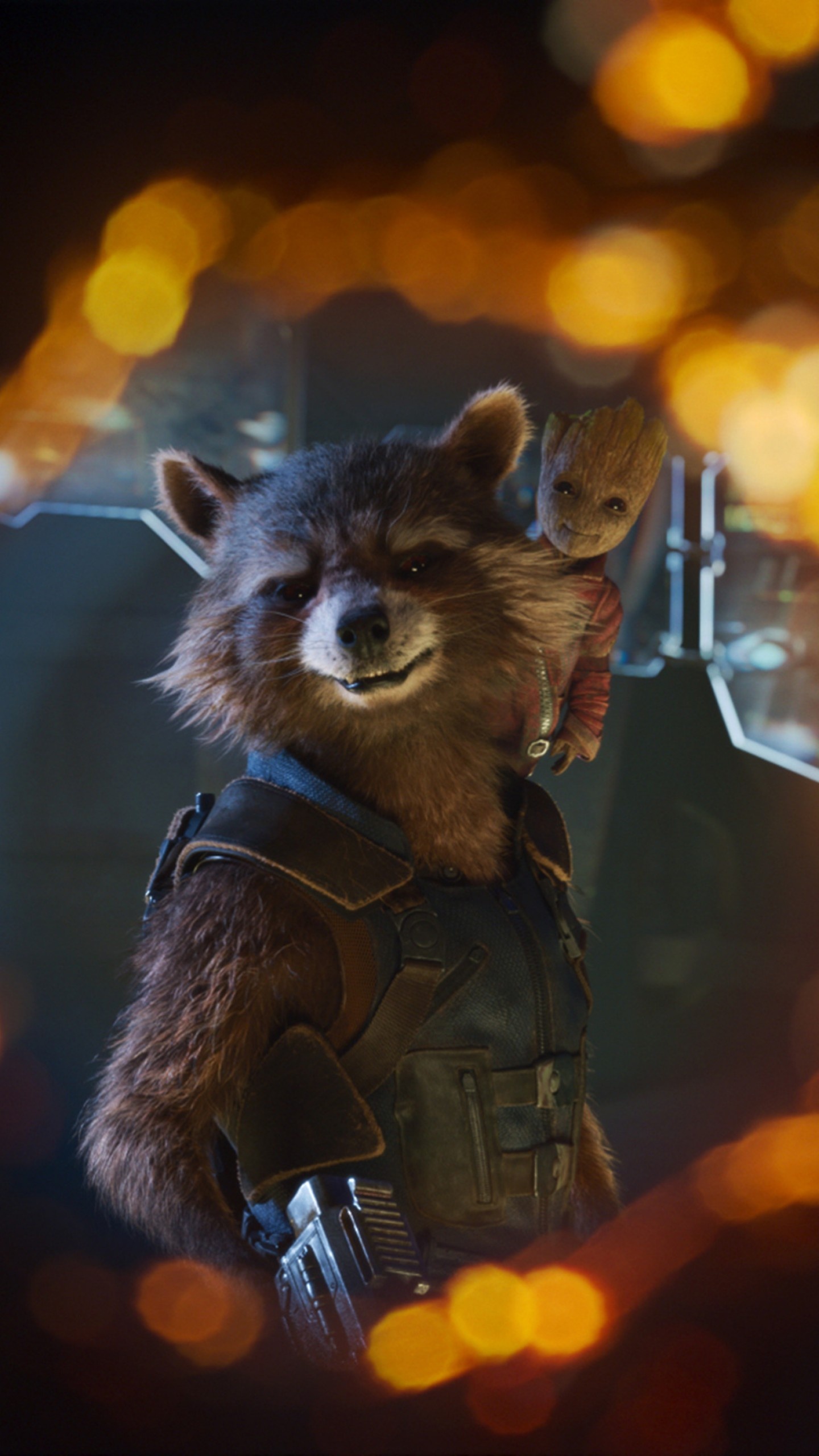 Guardians of the Galaxy Vol 2, Baby Groot and Rocket, 4K movie wallpaper, 1440x2560 HD Handy
