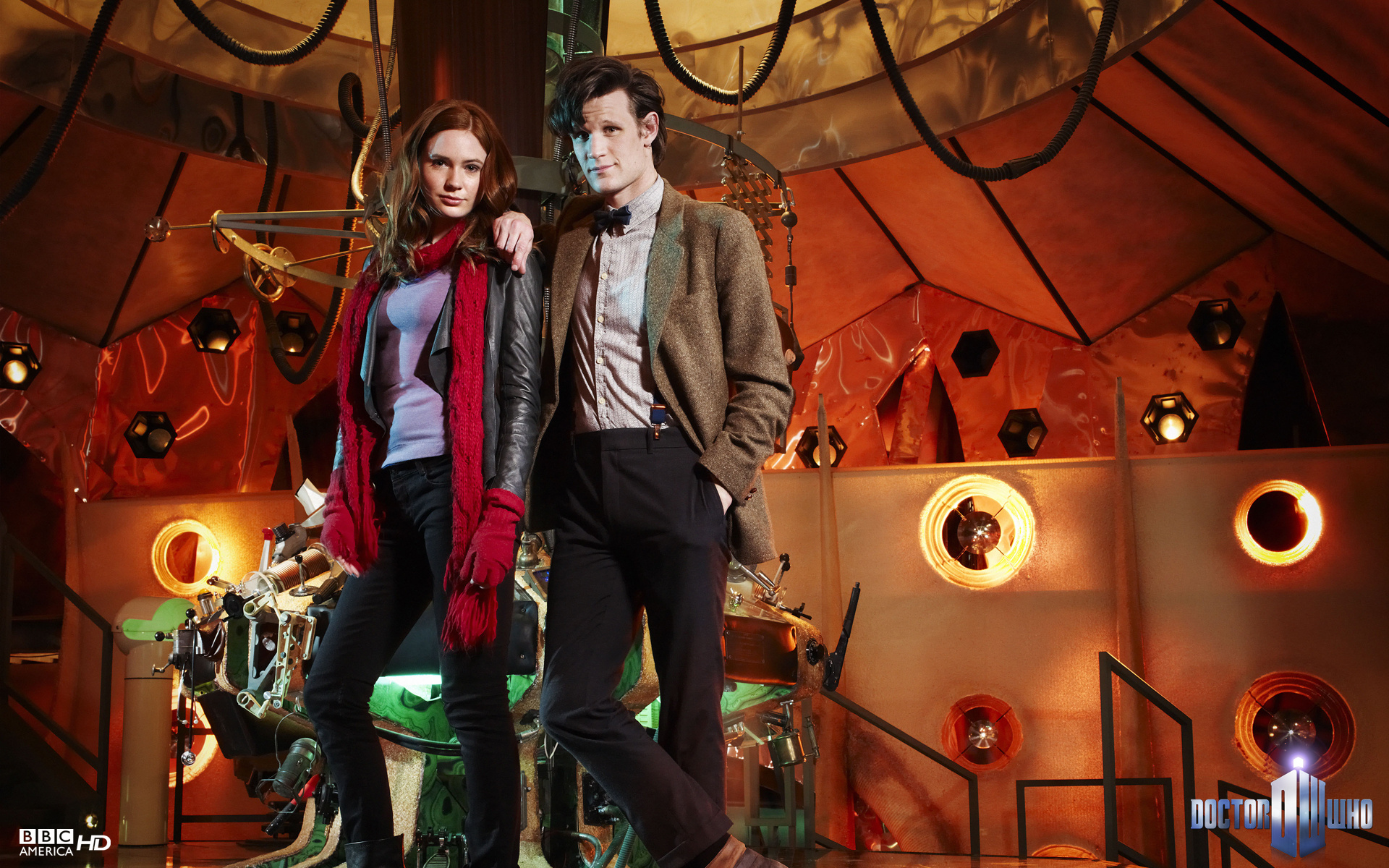 TARDIS, Matt Smith, Companion Amy Pond, Eleventh Doctor, 1920x1200 HD Desktop