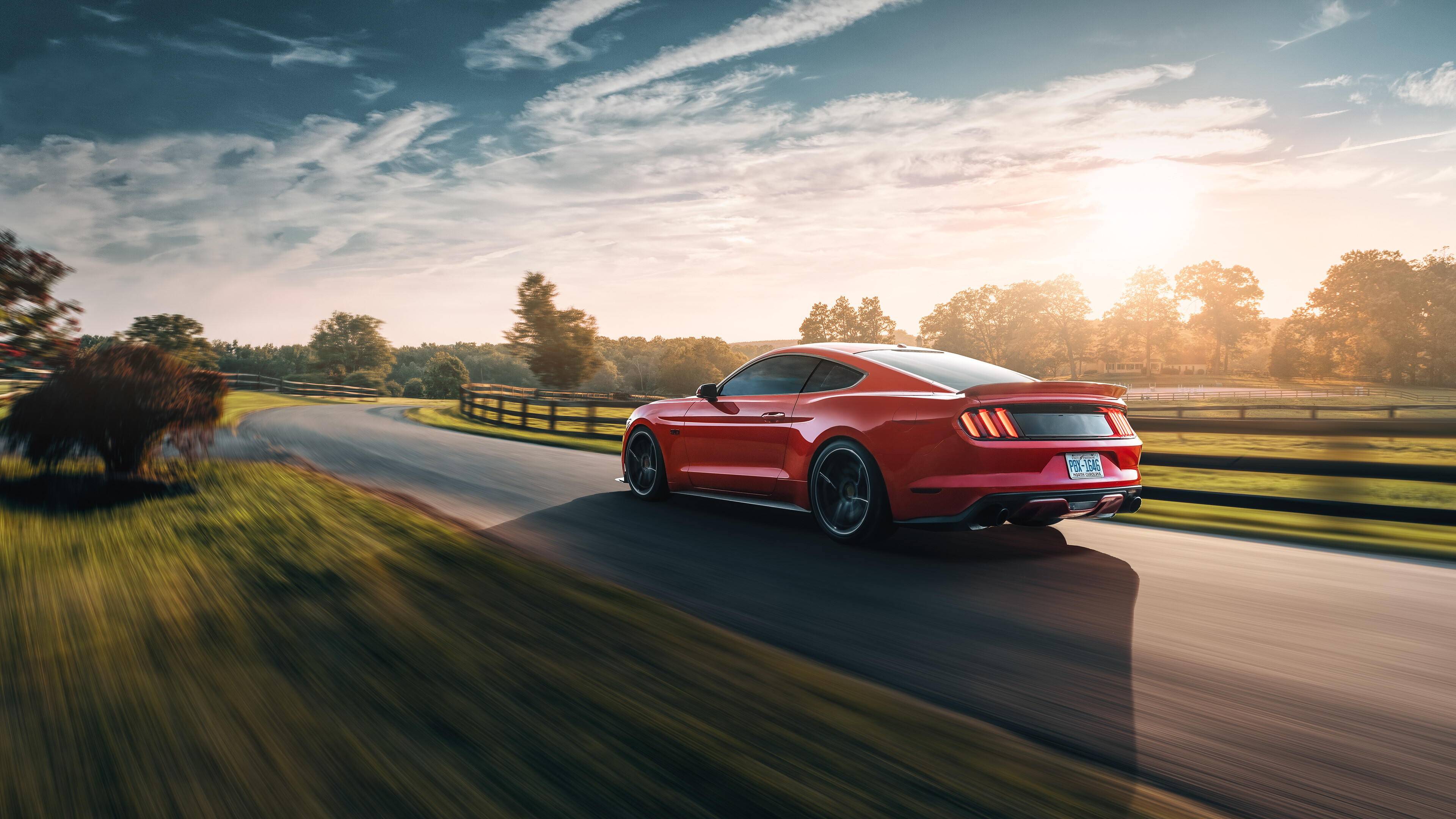 Ford: Mustang GT4, Powered by a naturally-aspirated 5.2-liter V8 racing engine. 3840x2160 4K Background.